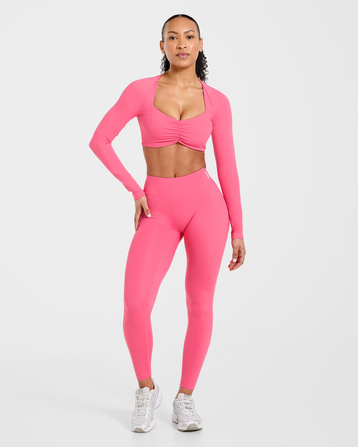 Physique Long Sleeve Crop Top - Roseberry Rose