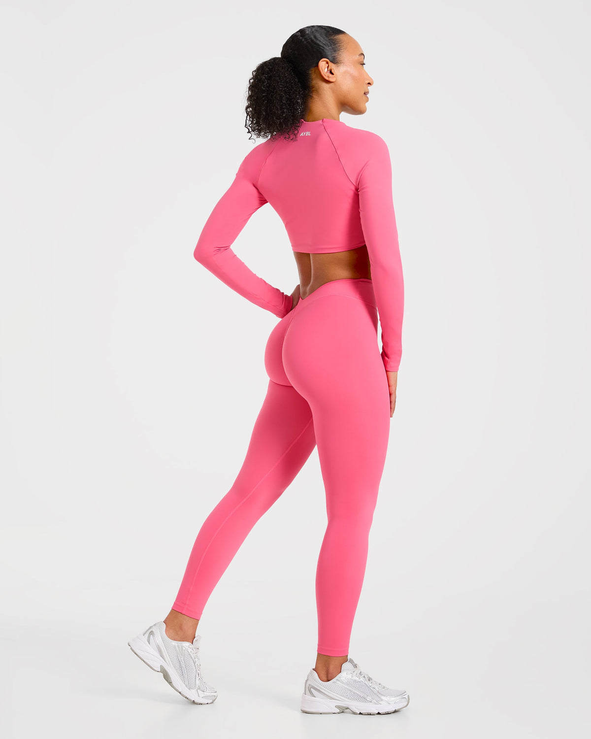 Physique Long Sleeve Crop Top - Roseberry Rose