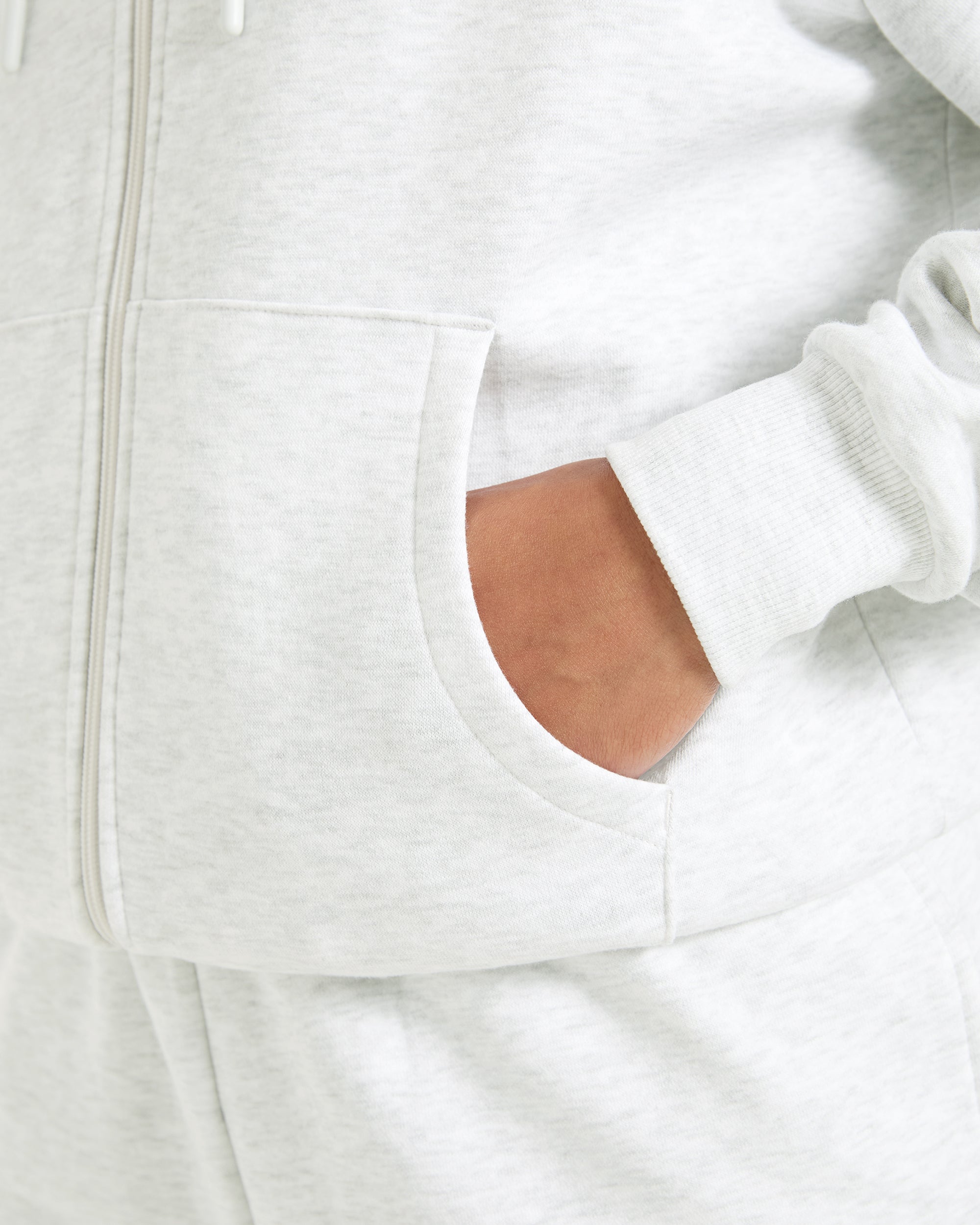 Lifestyle Oversized Zip Up Hoodie - Heather Gris