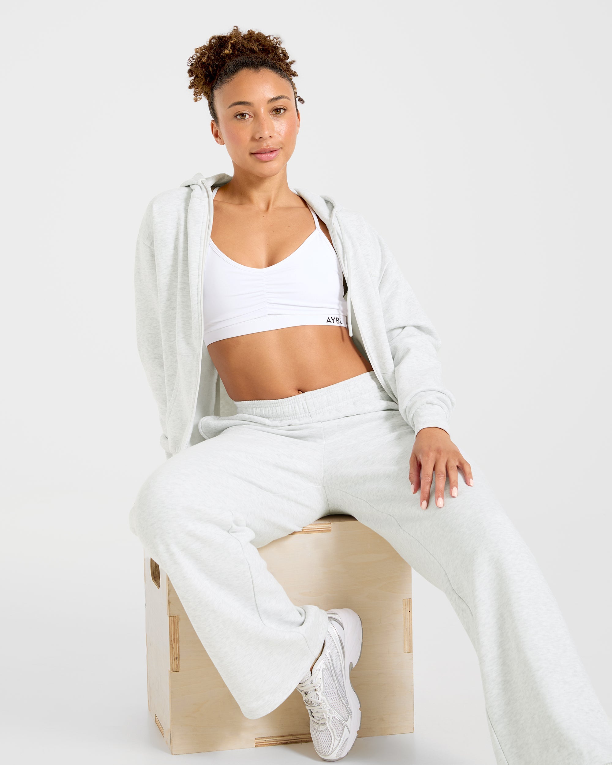 Lifestyle Oversized Zip Up Hoodie - Heather Gris