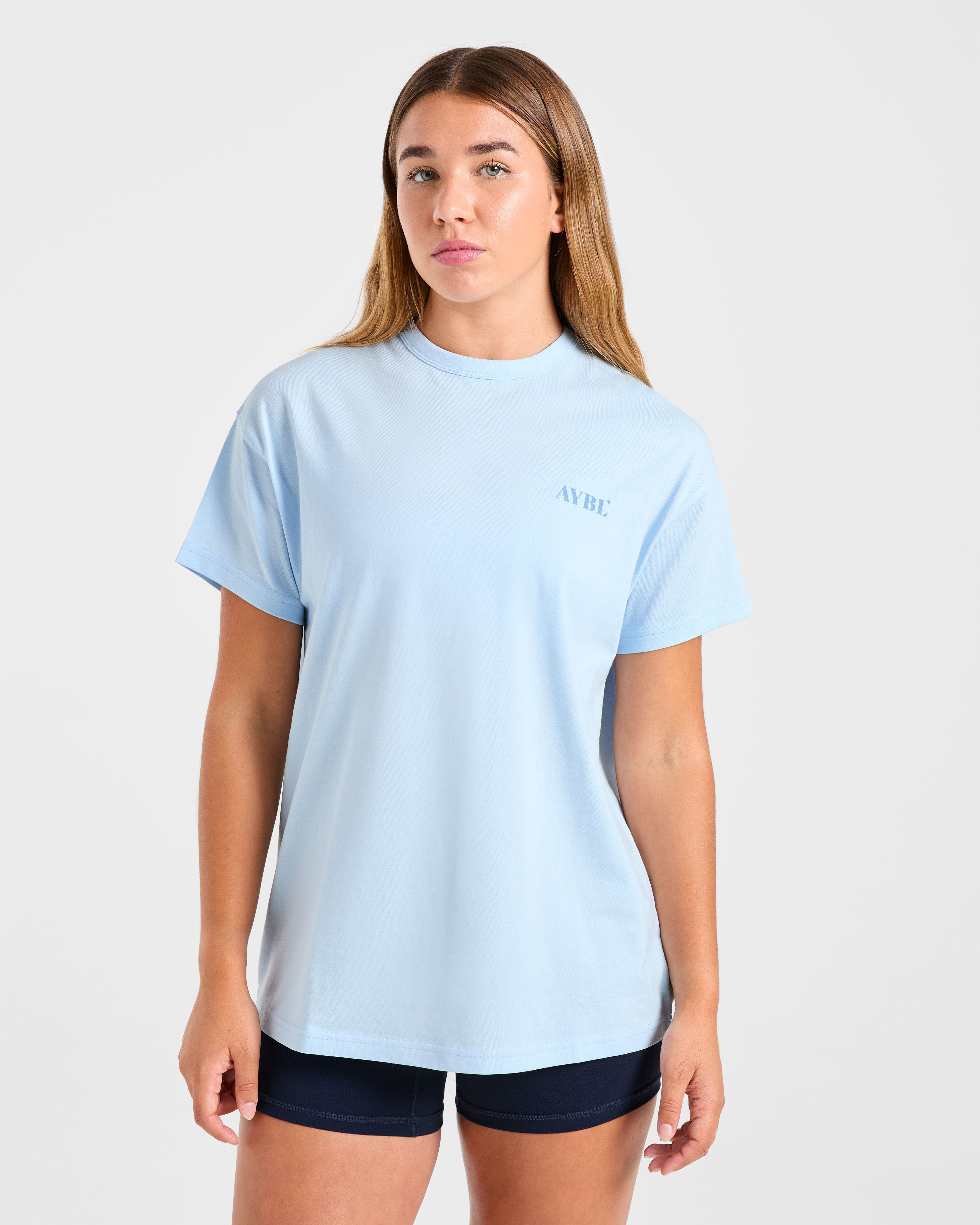 Dedicate To The Journey Oversized T Shirt - Bleu