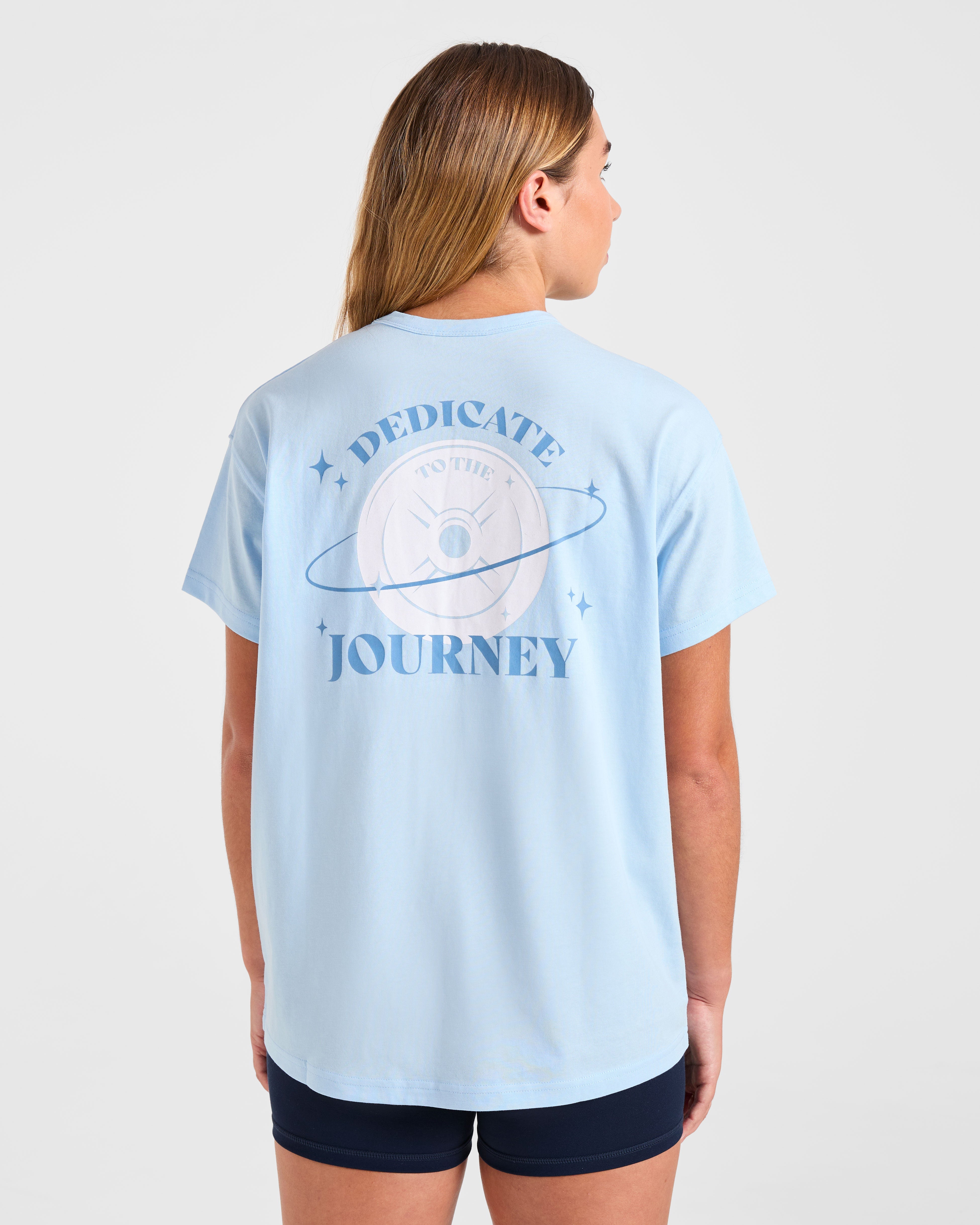 Dedicate To The Journey Oversized T Shirt - Bleu