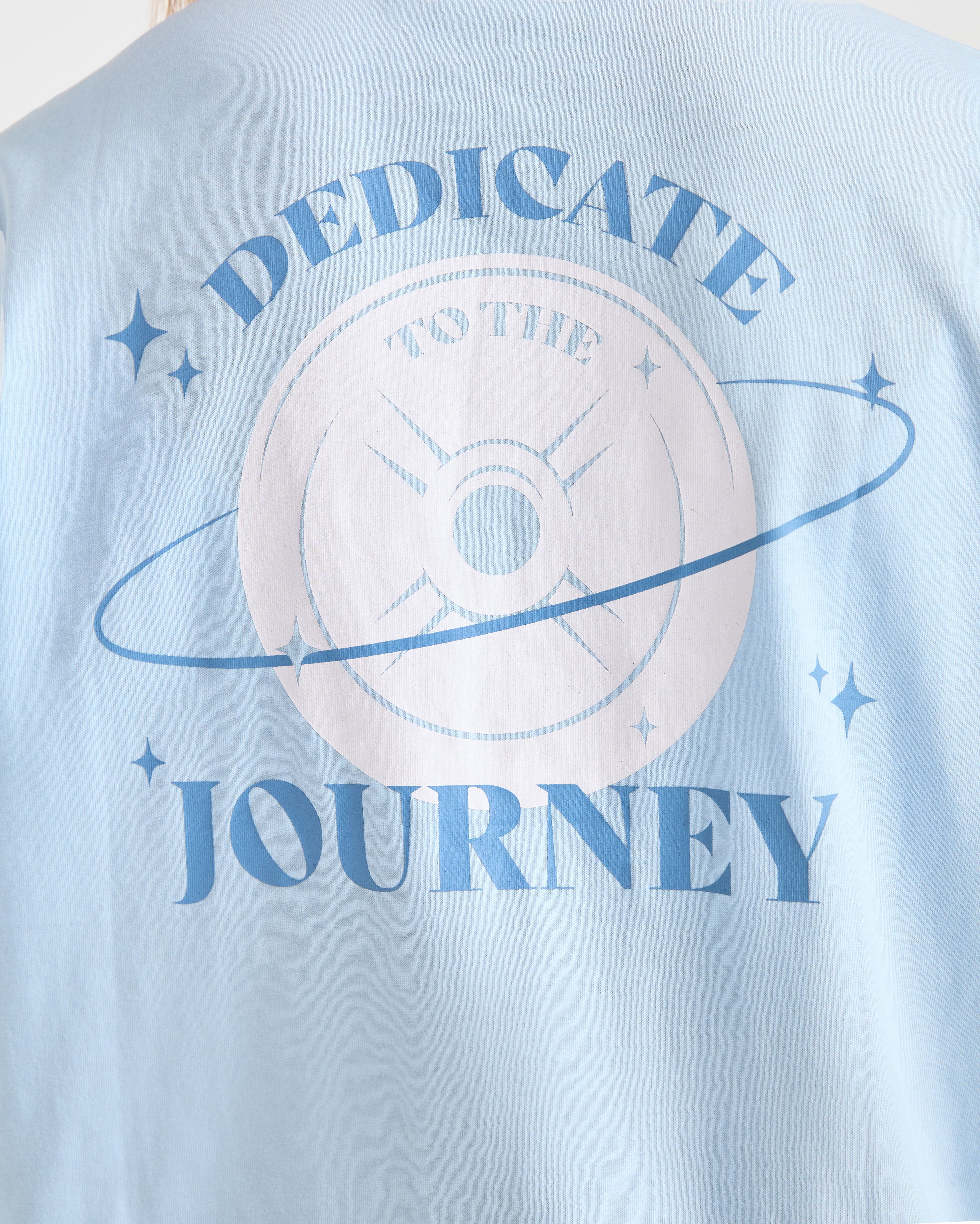 Dedicate To The Journey Oversized T Shirt - Bleu