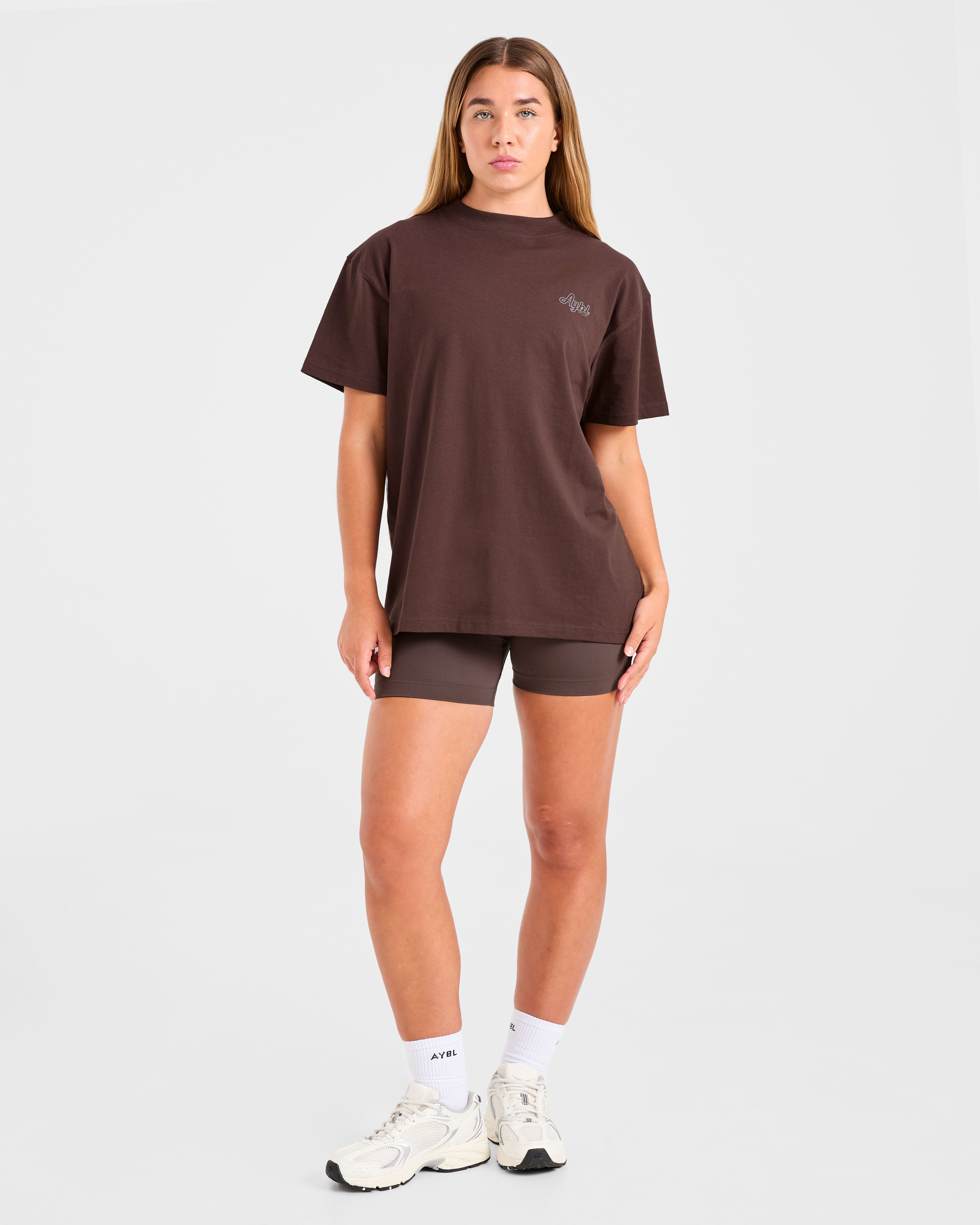 Sports Wellness Oversized T Shirt - Marron