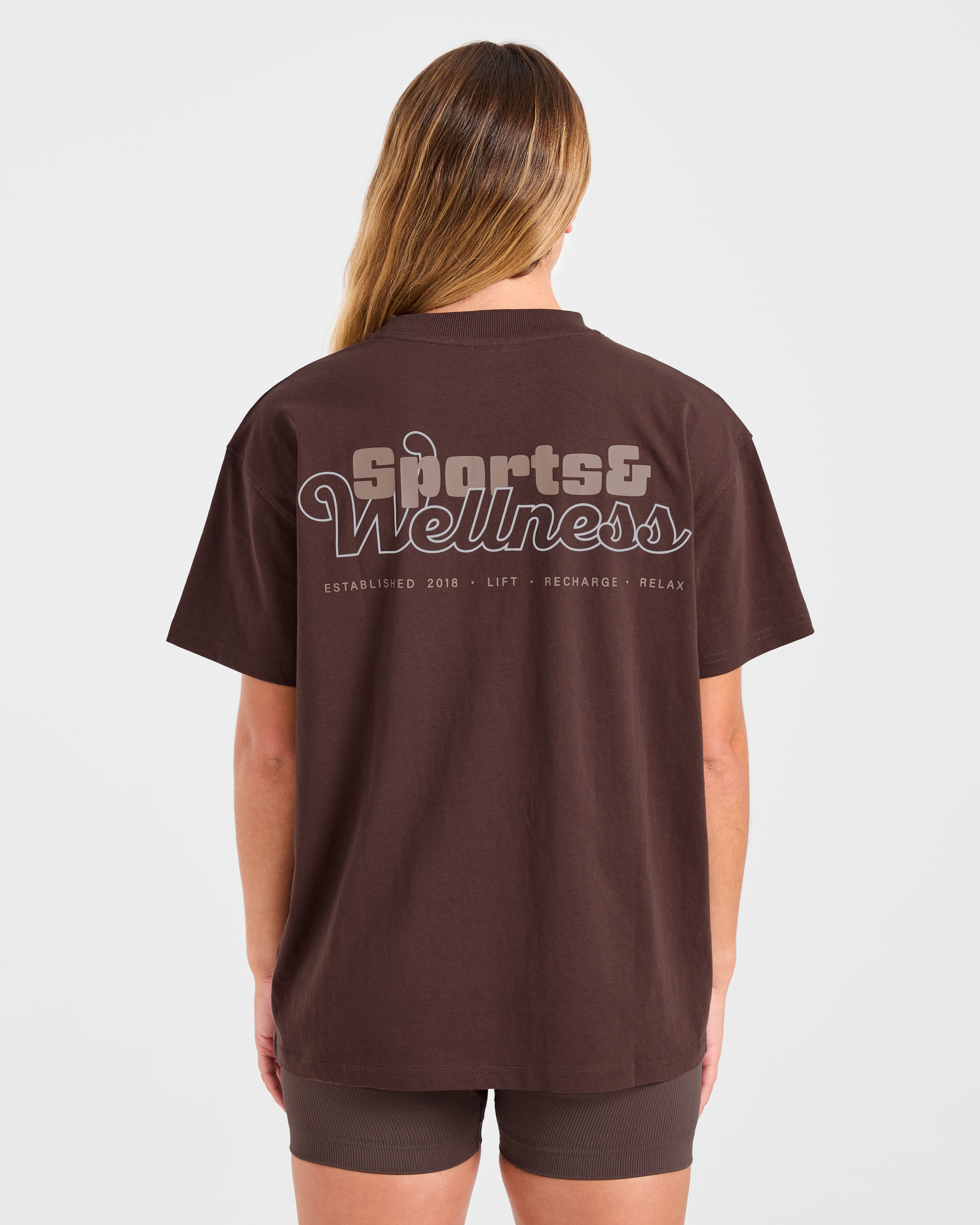 Sports Wellness Oversized T Shirt - Marron