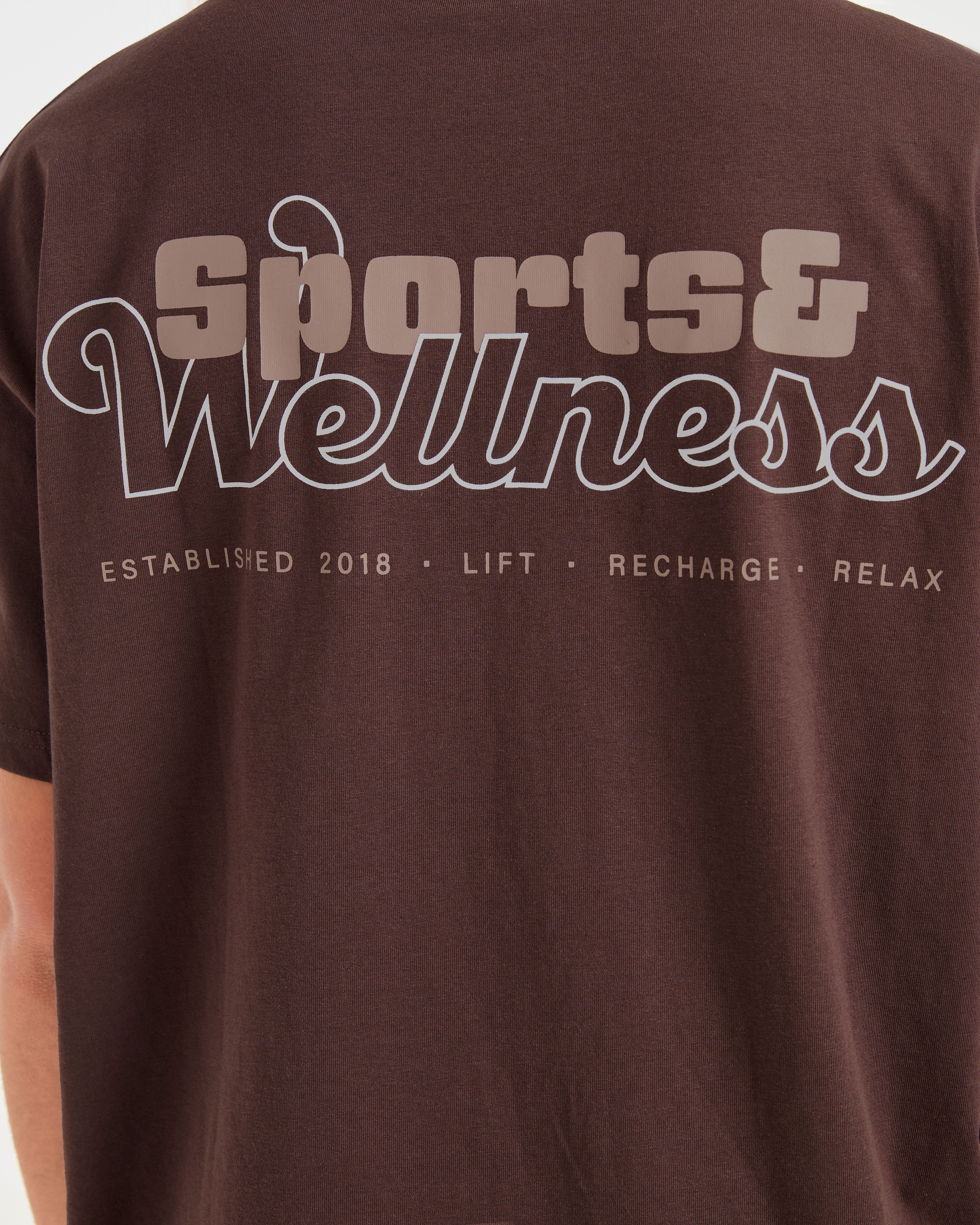 Sports Wellness Oversized T Shirt - Marron
