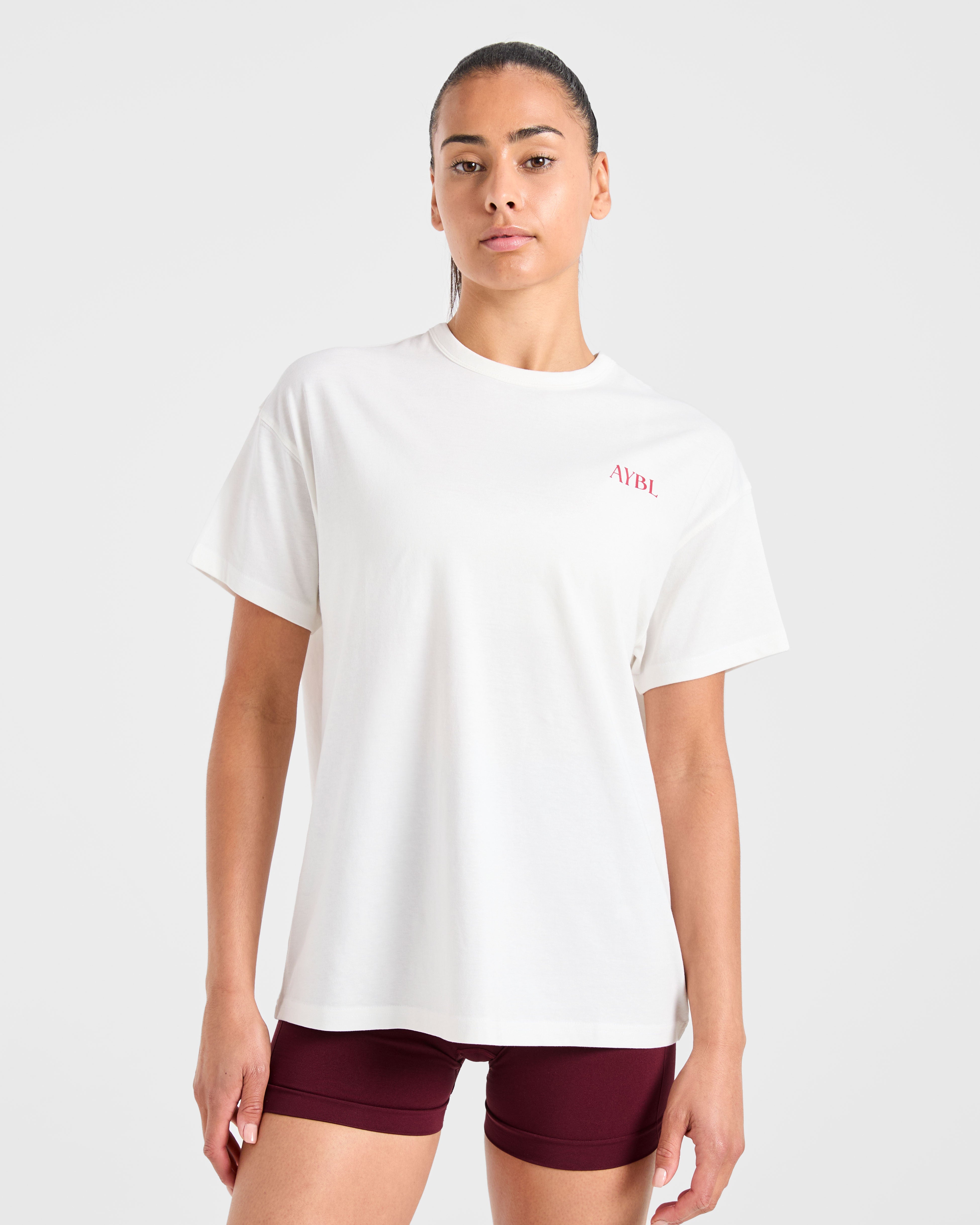 Athletics Club Oversized T Shirt - Off Blanc