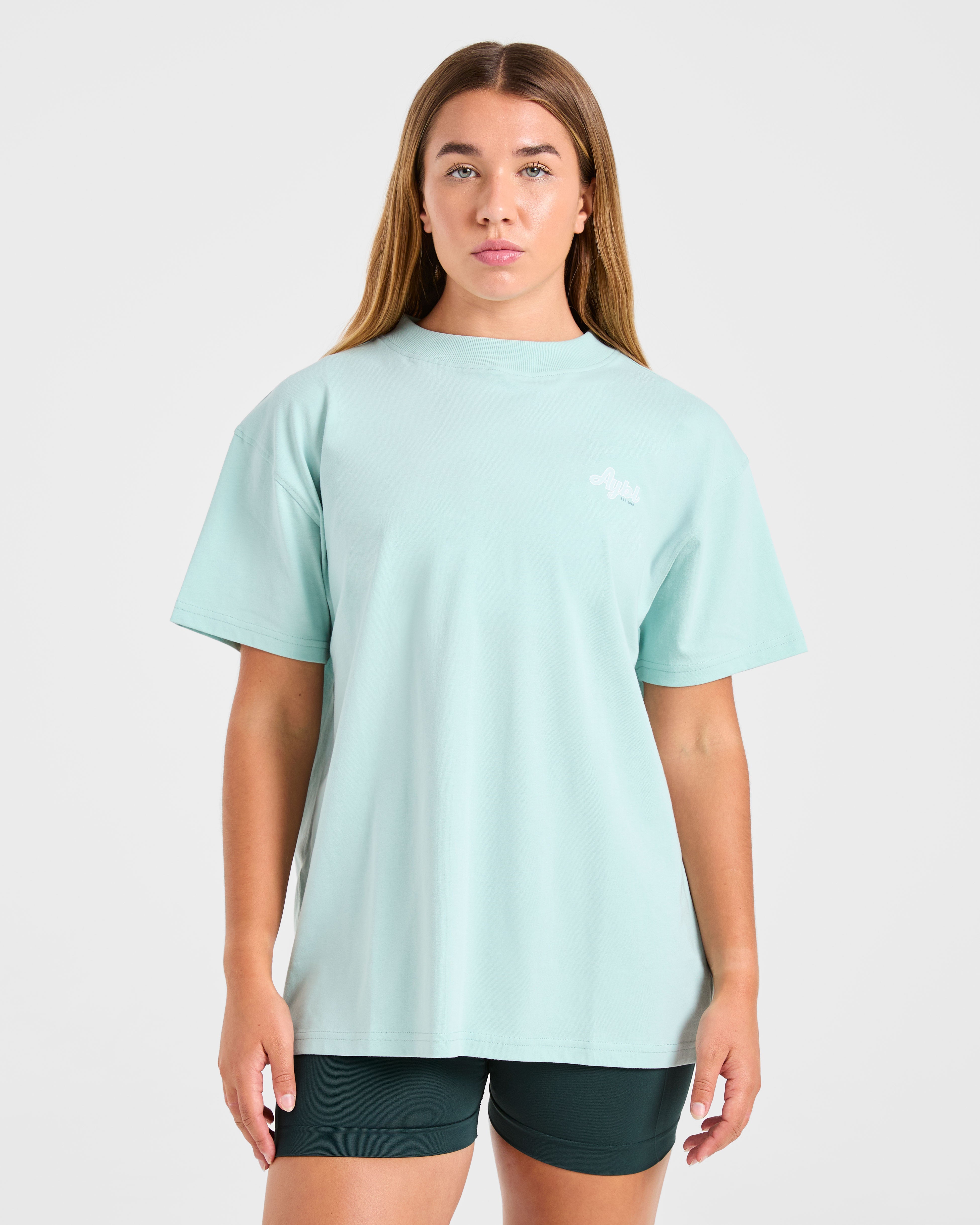 Sports Wellness Oversized T Shirt - Aqua Vert