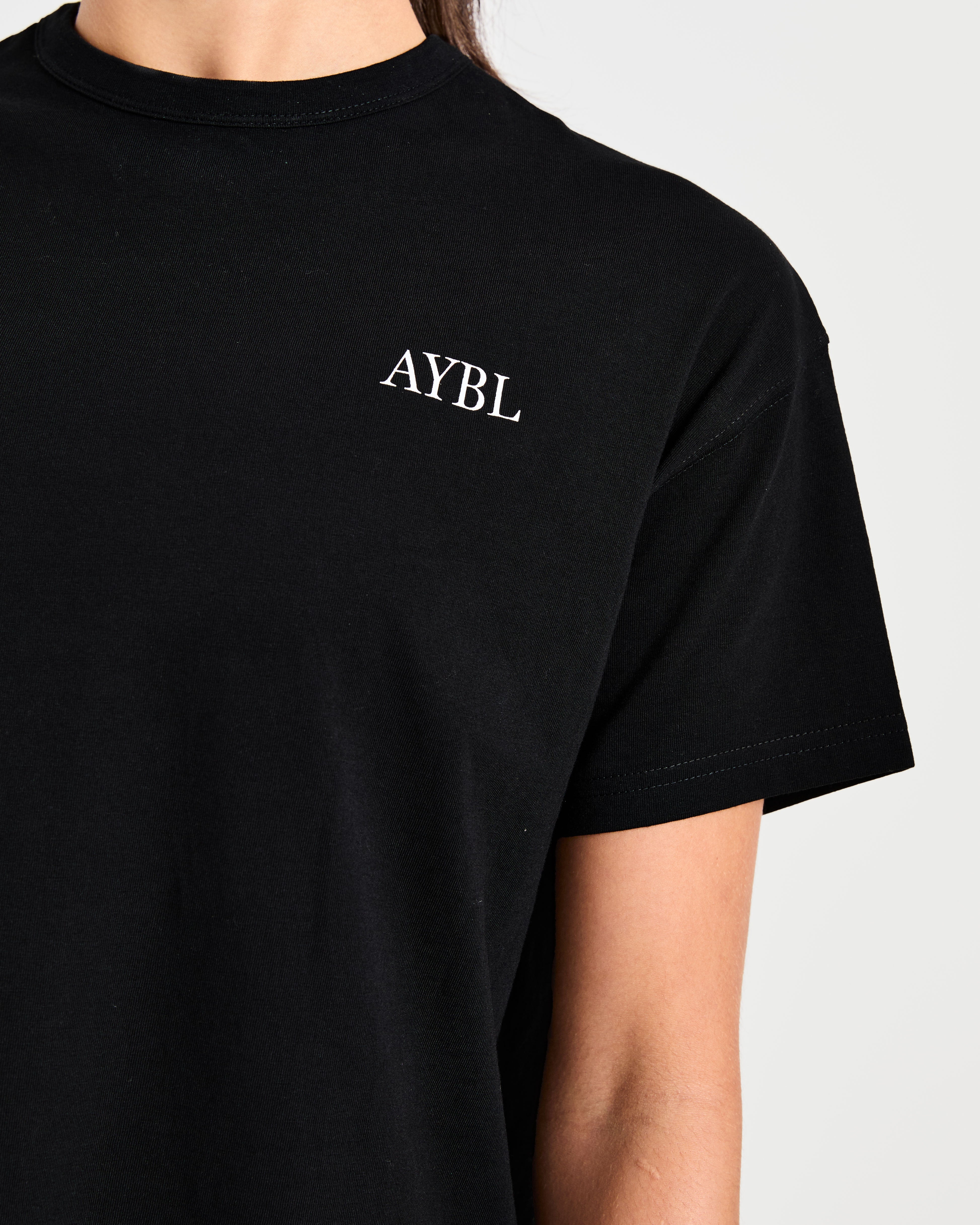 AYBL Sports Club Script Oversized T Shirt - Noir