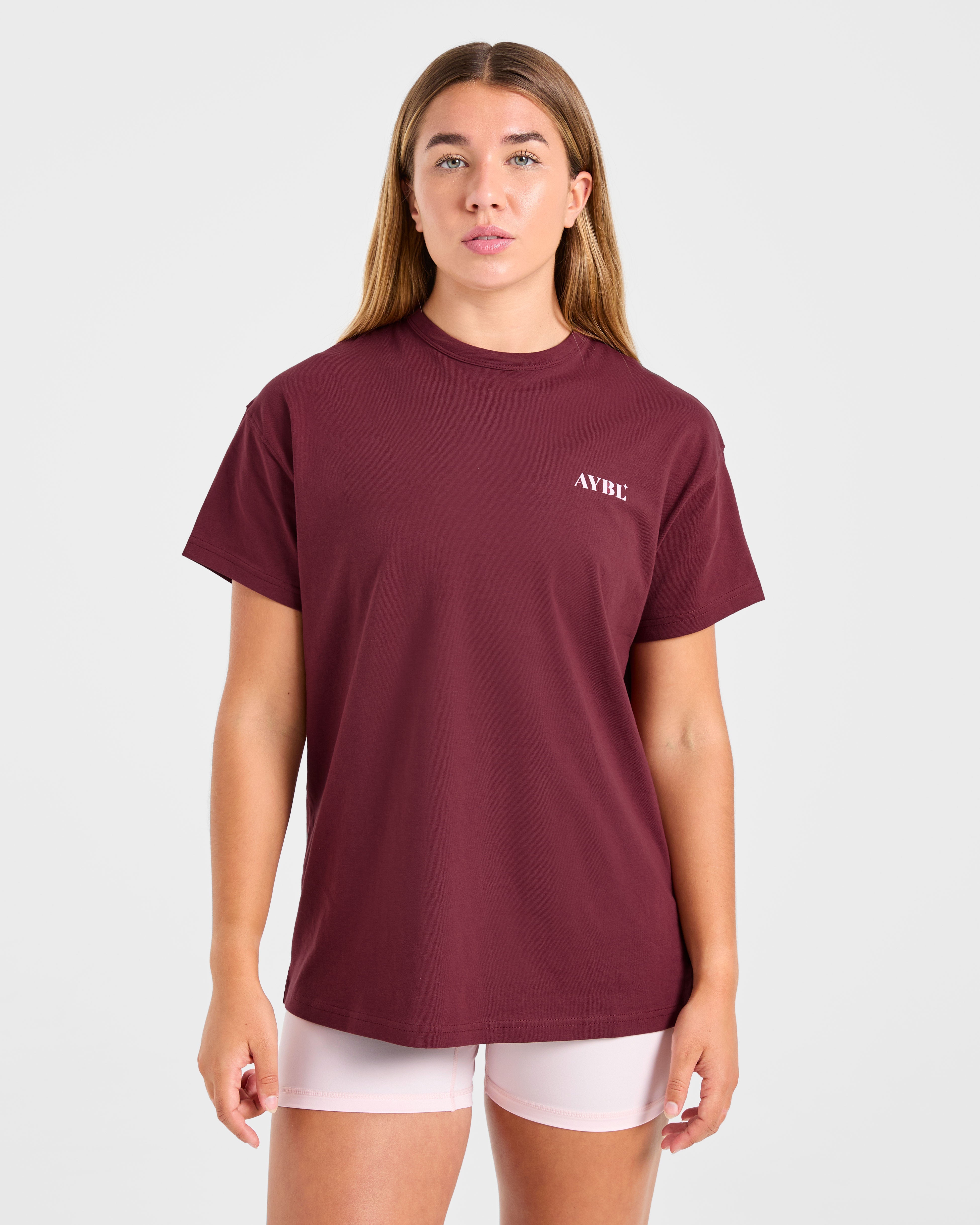Dedicate To The Journey Oversized T Shirt - Bourgogne