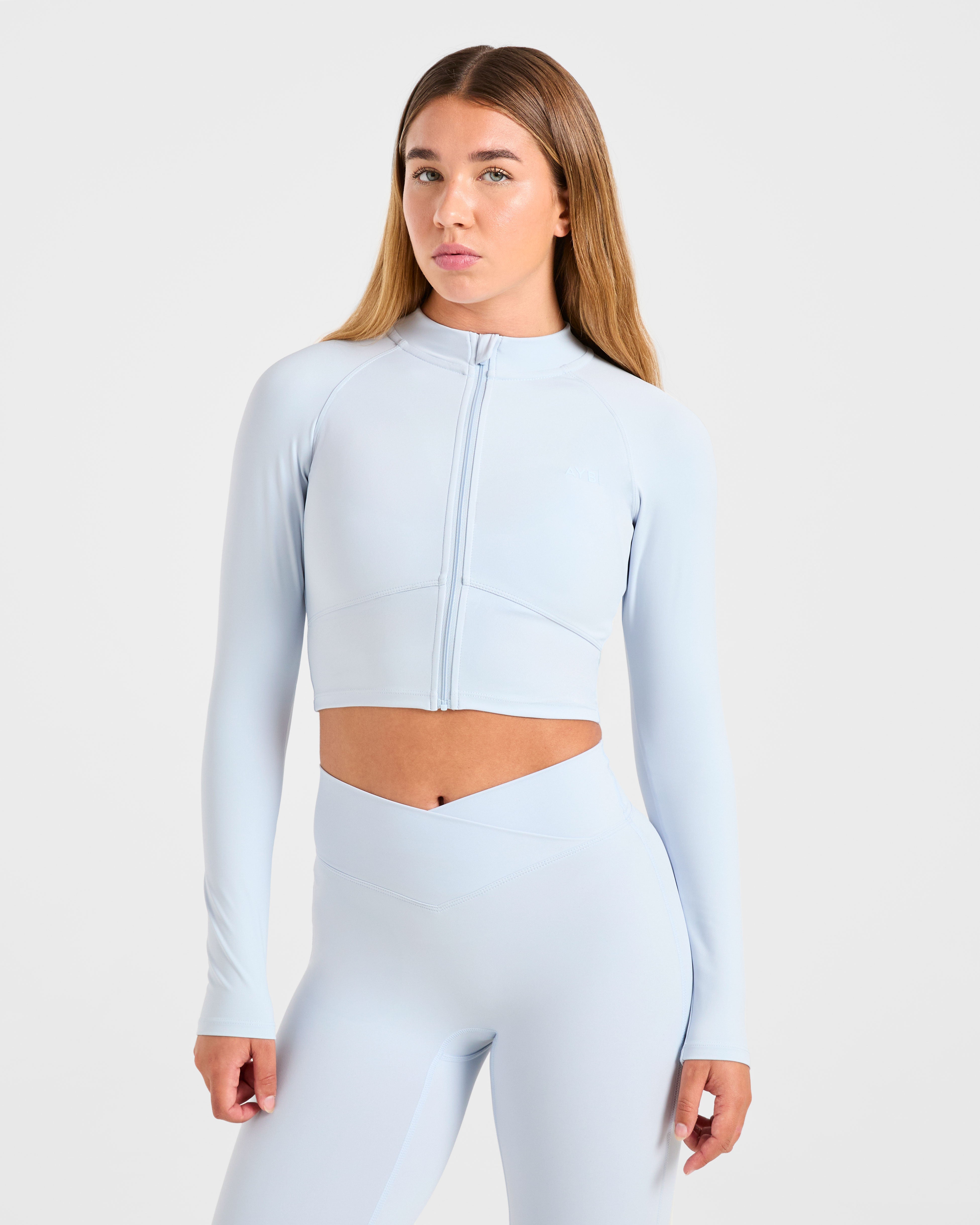 Sculpt Wrap Zip Up Jacket - Iced Bleu