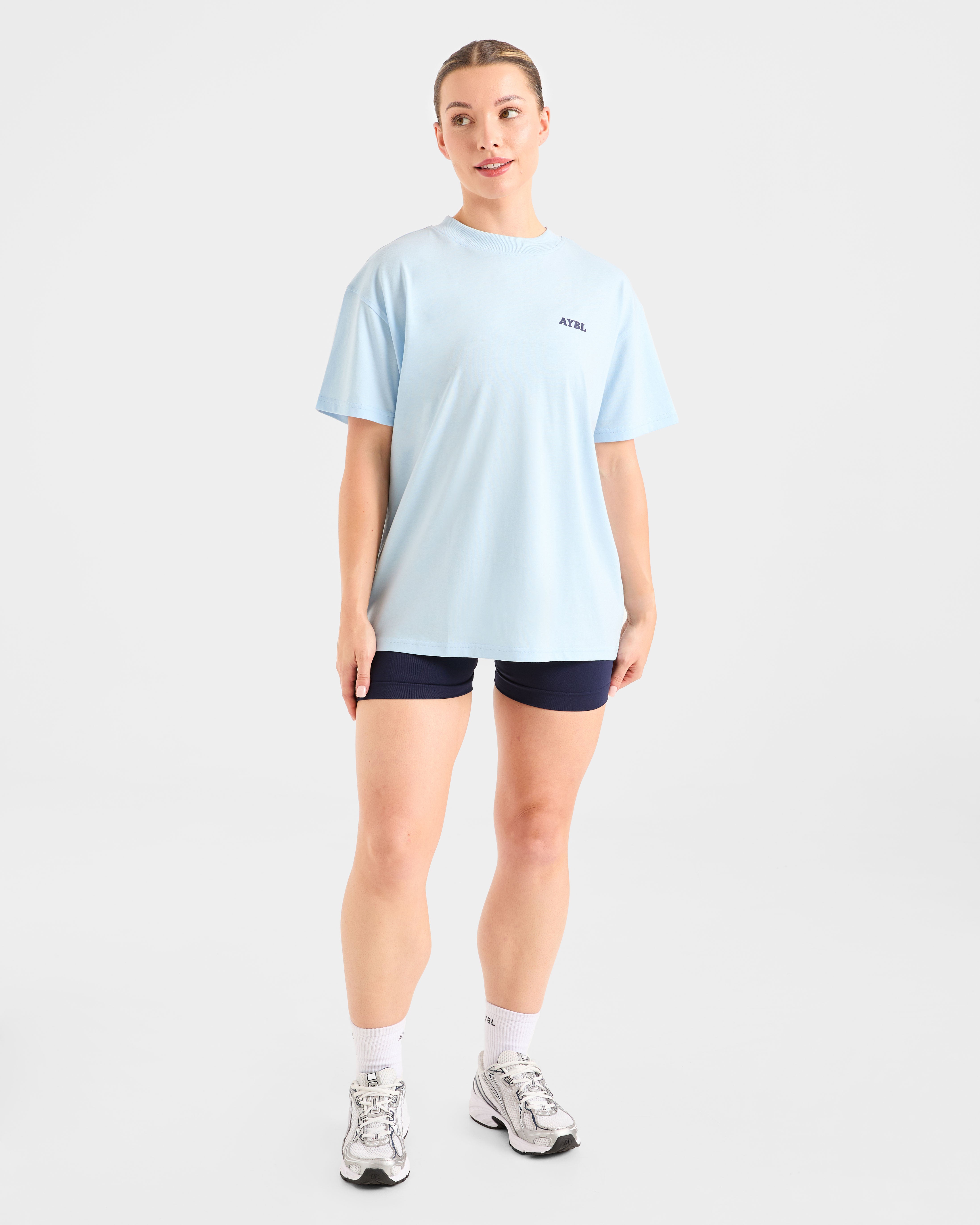 Sports Club Wavy Oversized T Shirt - Bleu/Navy