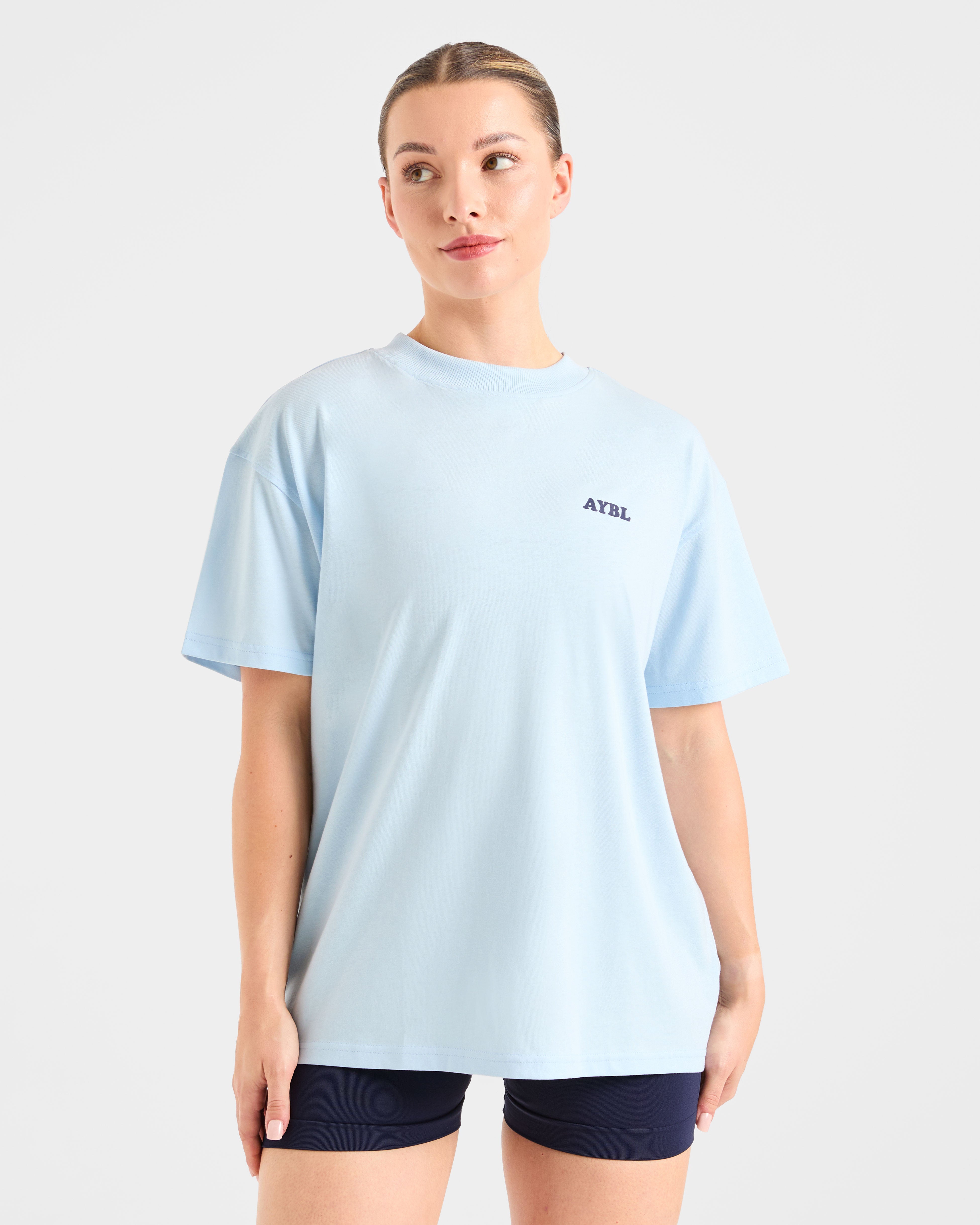 Sports Club Wavy Oversized T Shirt - Bleu/Navy