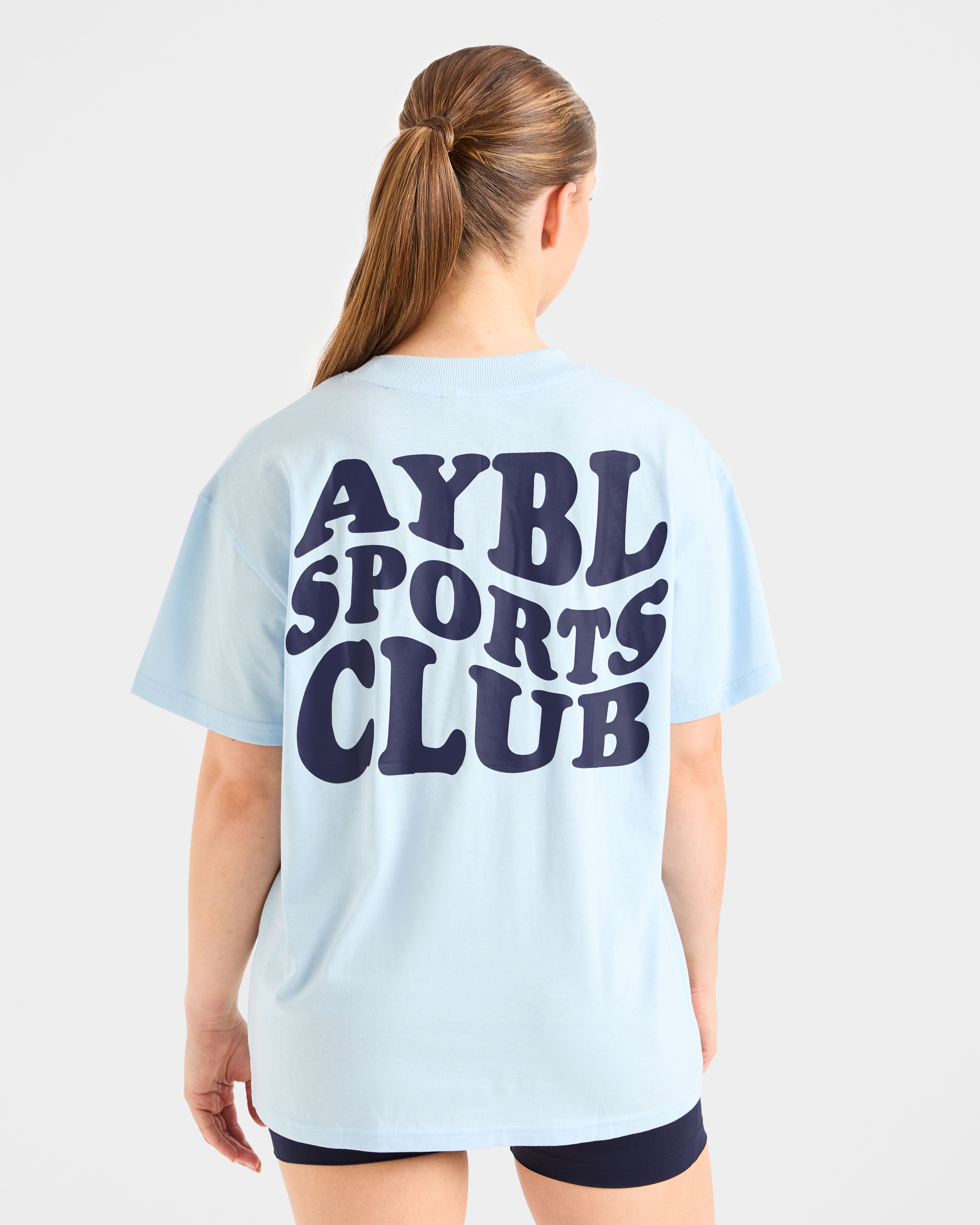 Sports Club Wavy Oversized T Shirt - Bleu/Navy