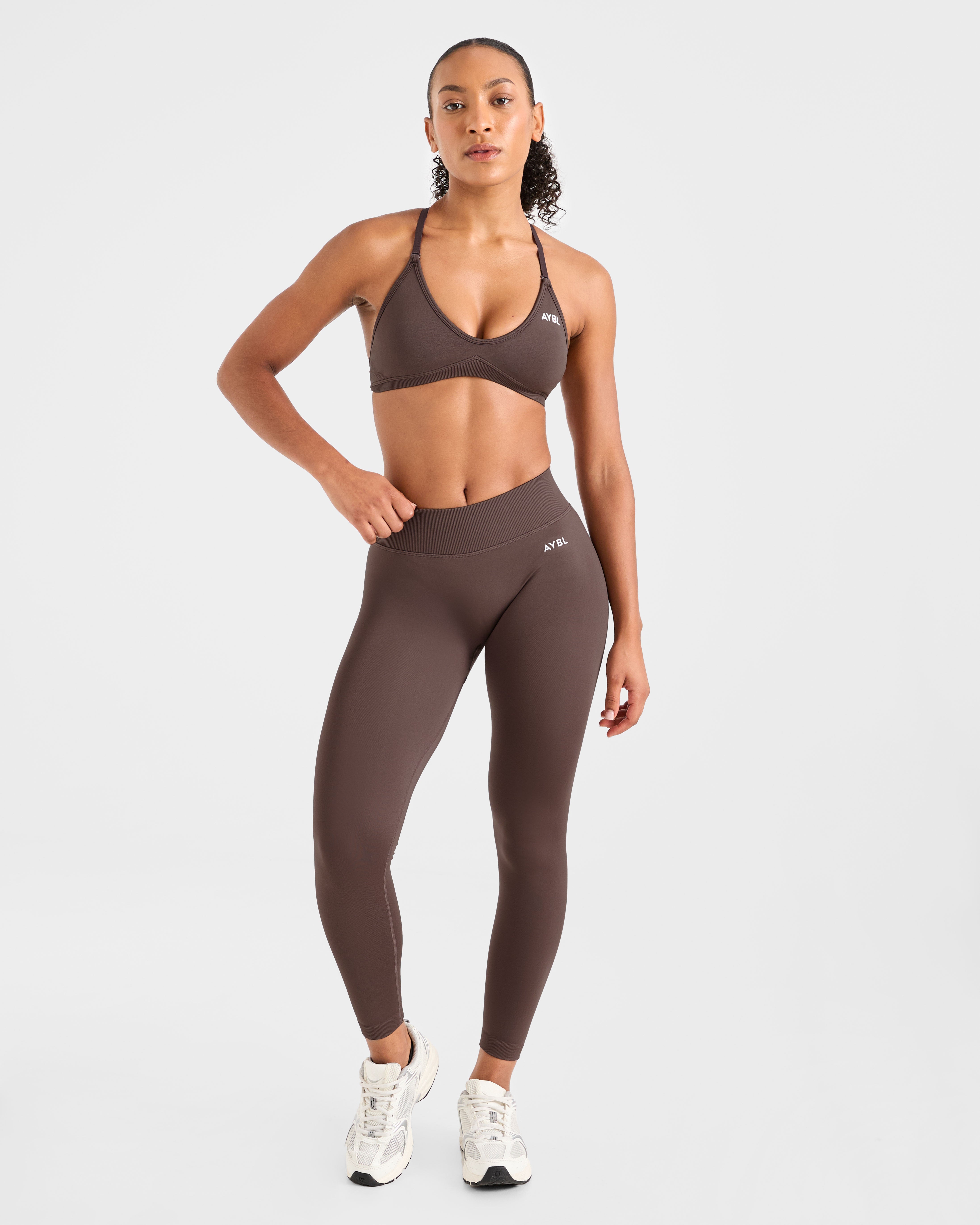 Adapt Seamless Strappy Sports Bra - Marron
