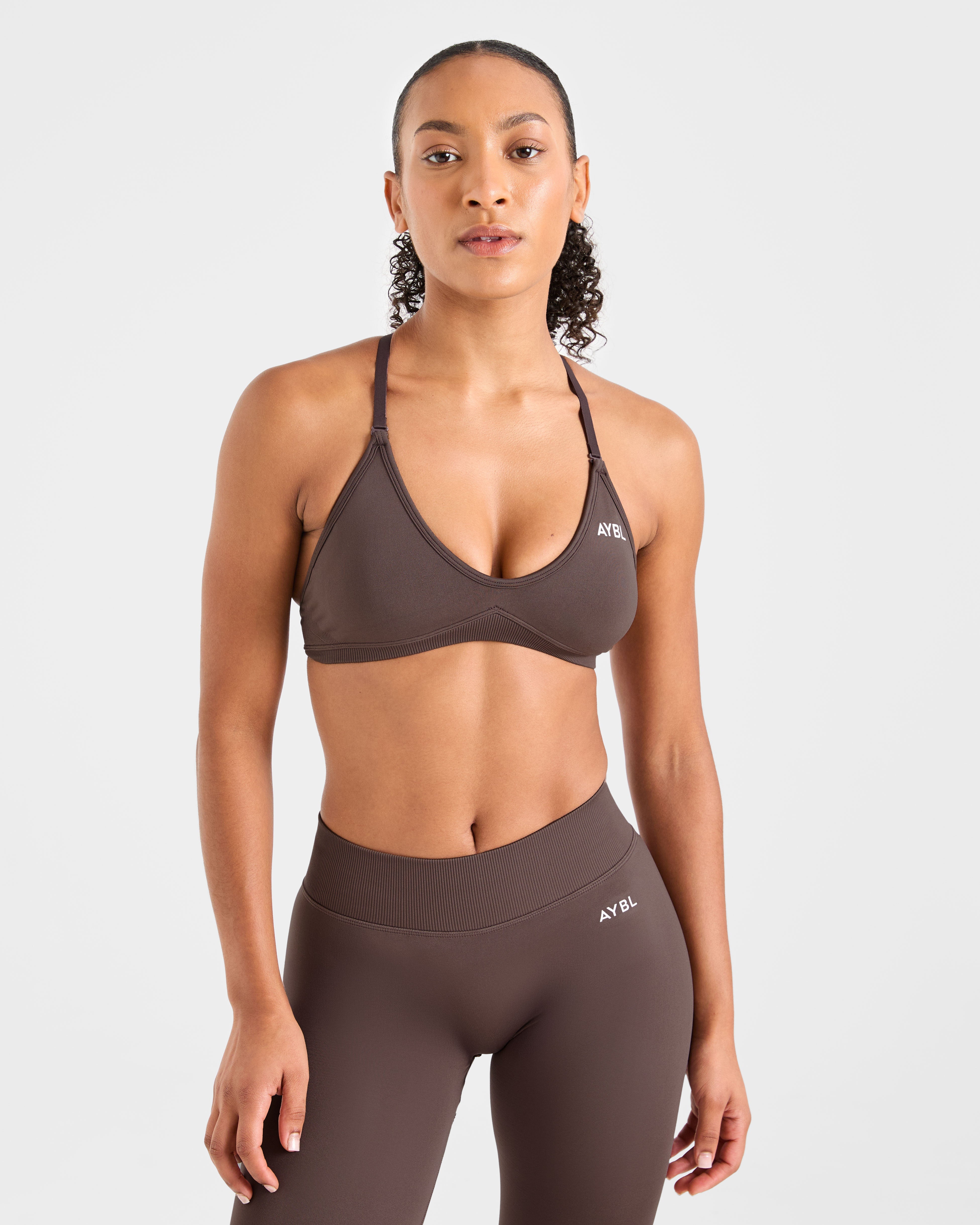 Adapt Seamless Strappy Sports Bra - Marron