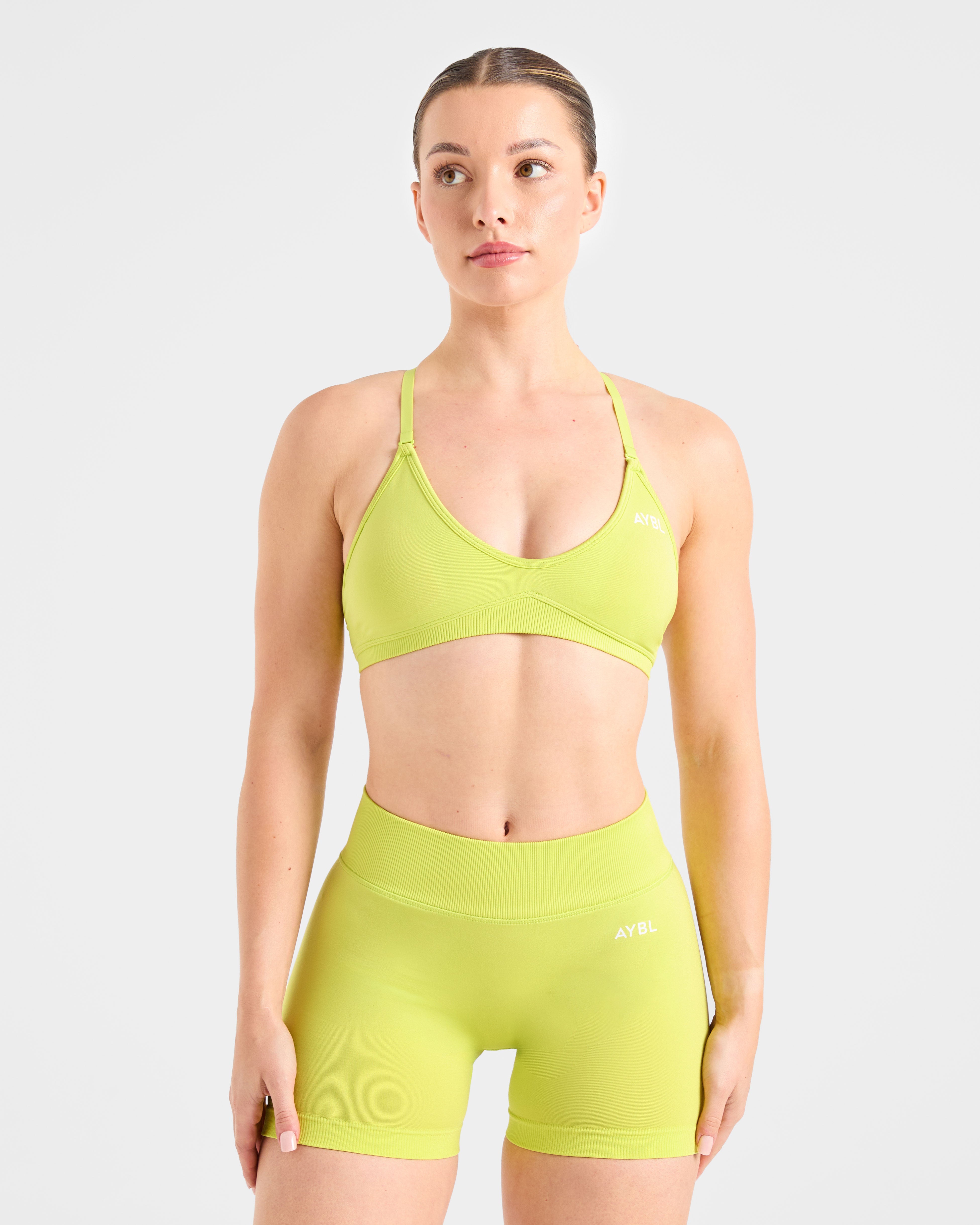 Adapt Seamless Strappy Sports Bra - Lime Vert