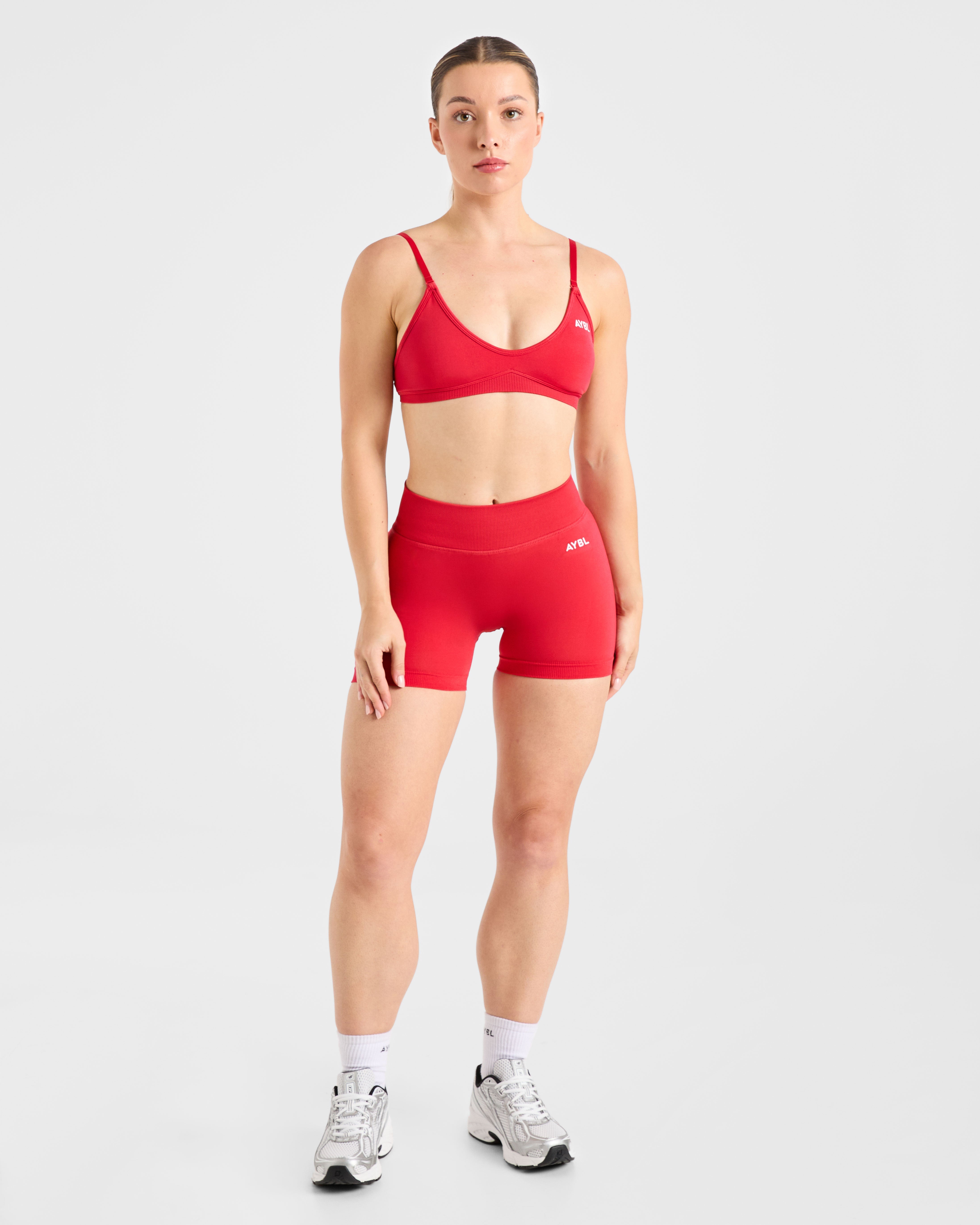 Adapt Seamless Strappy Sports Bra - Salsa Rouge