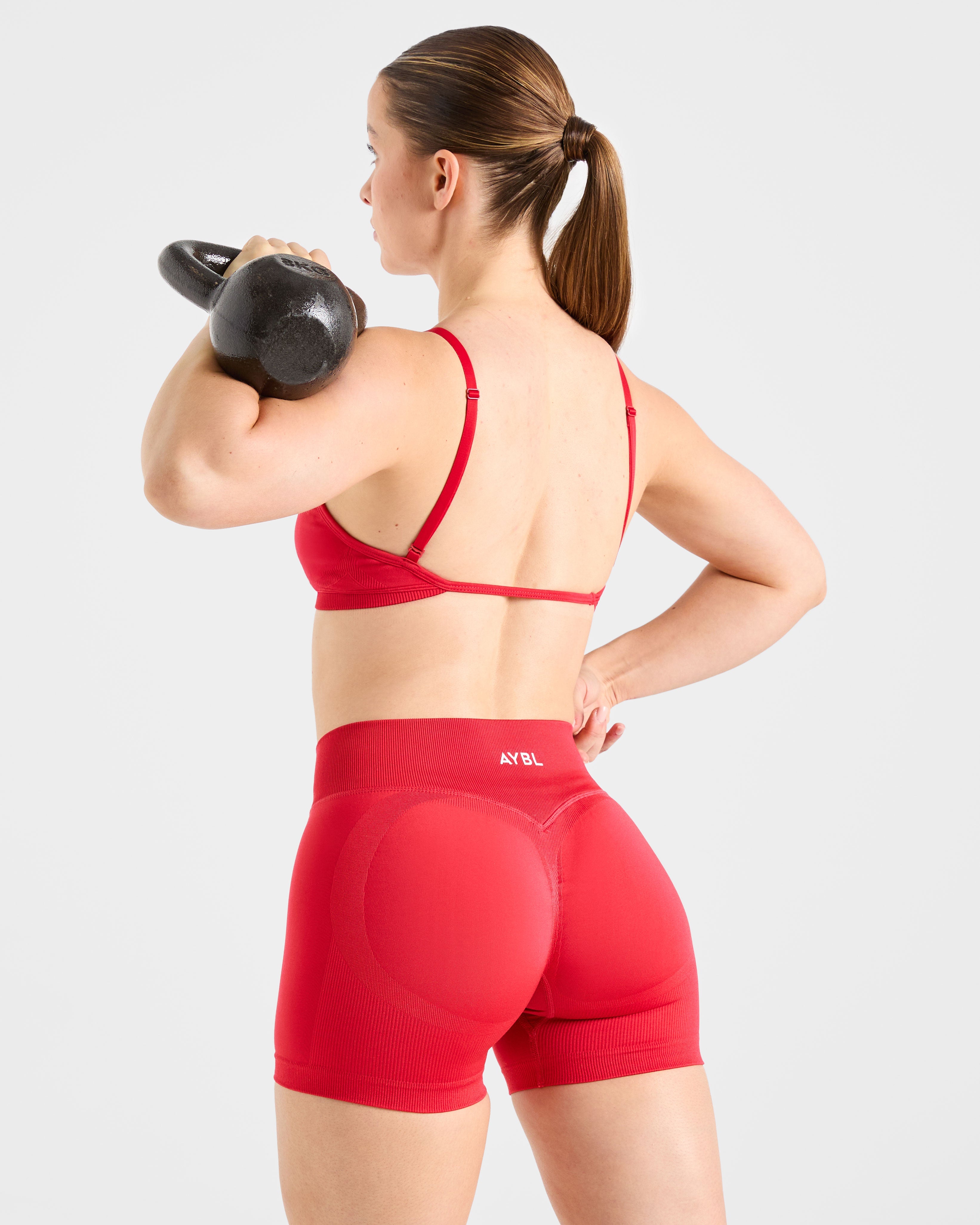 Adapt Seamless Strappy Sports Bra - Salsa Rouge