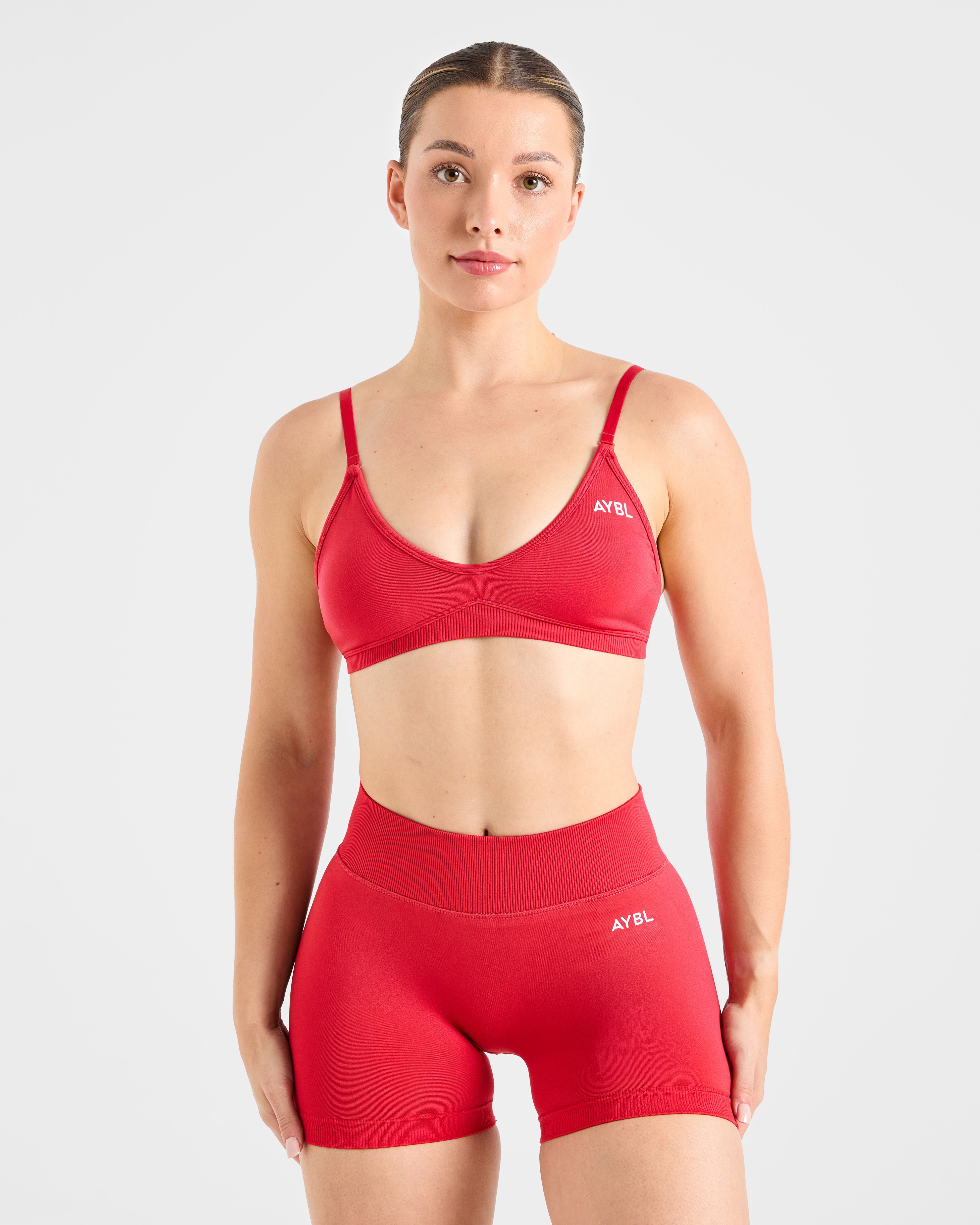 Adapt Seamless Strappy Sports Bra - Salsa Rouge