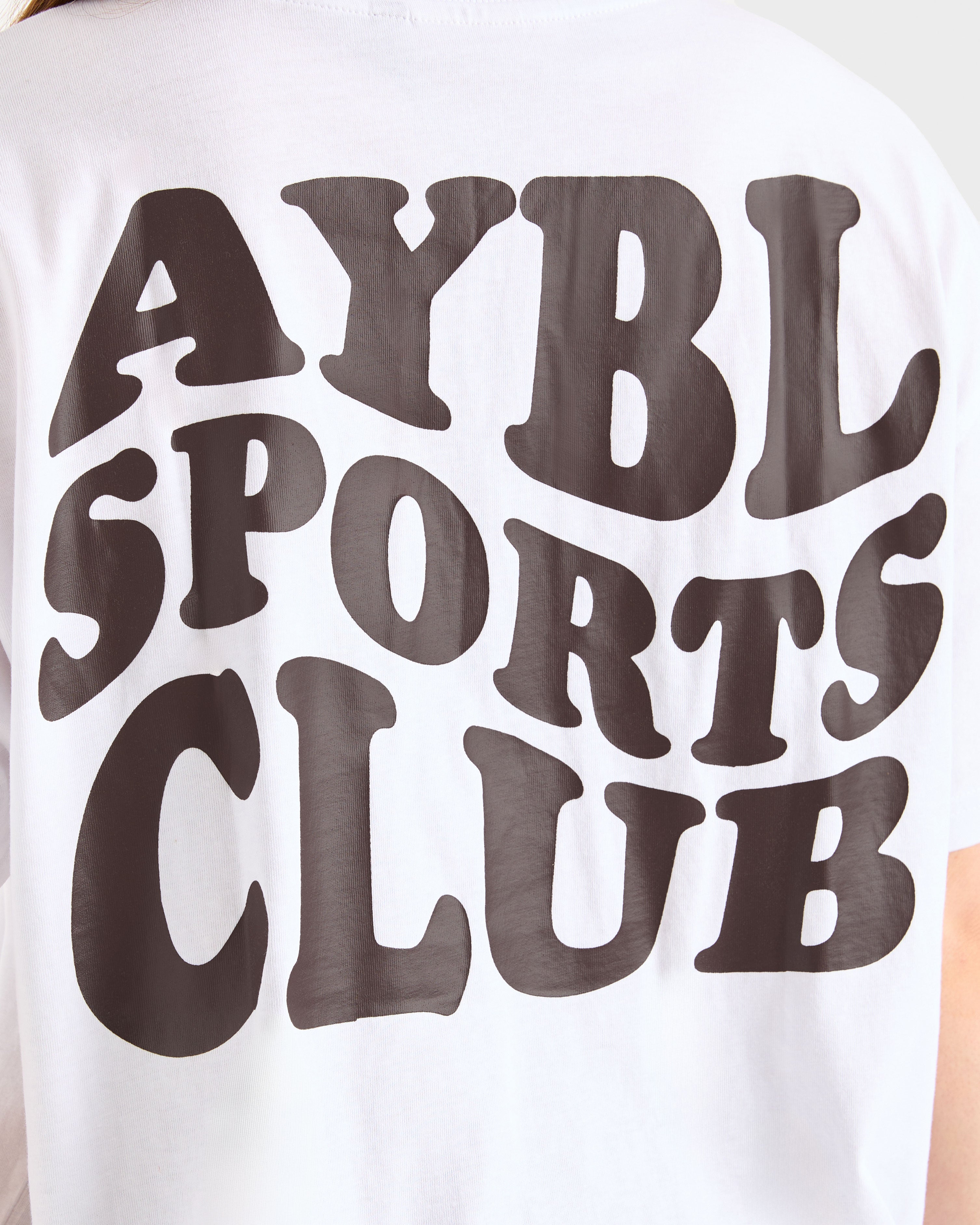 Sports Club Wavy Oversized T Shirt - Blanc/Cocoa Marron