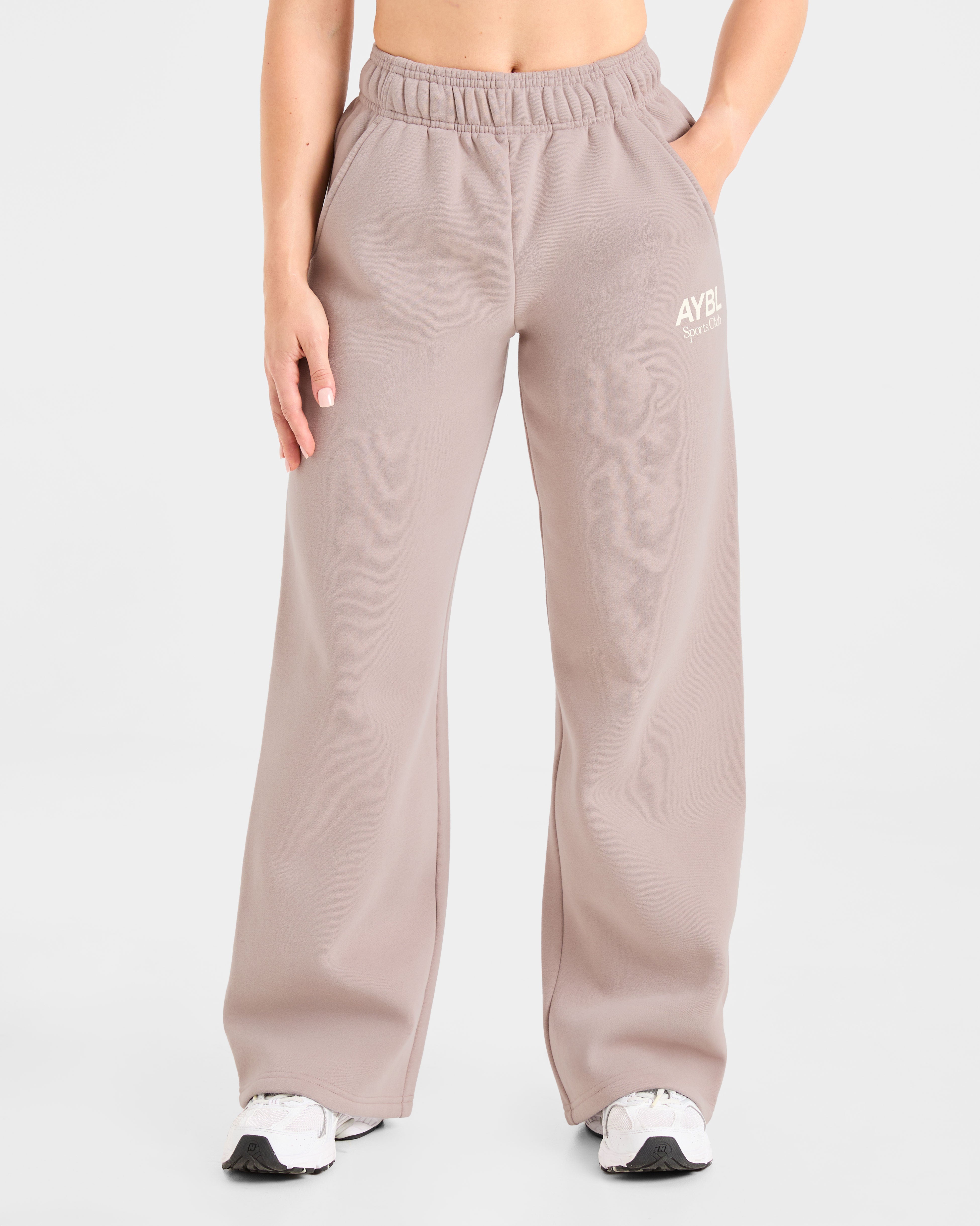 AYBL Sports Club Oversized Straight Leg Joggers - Mink Rose