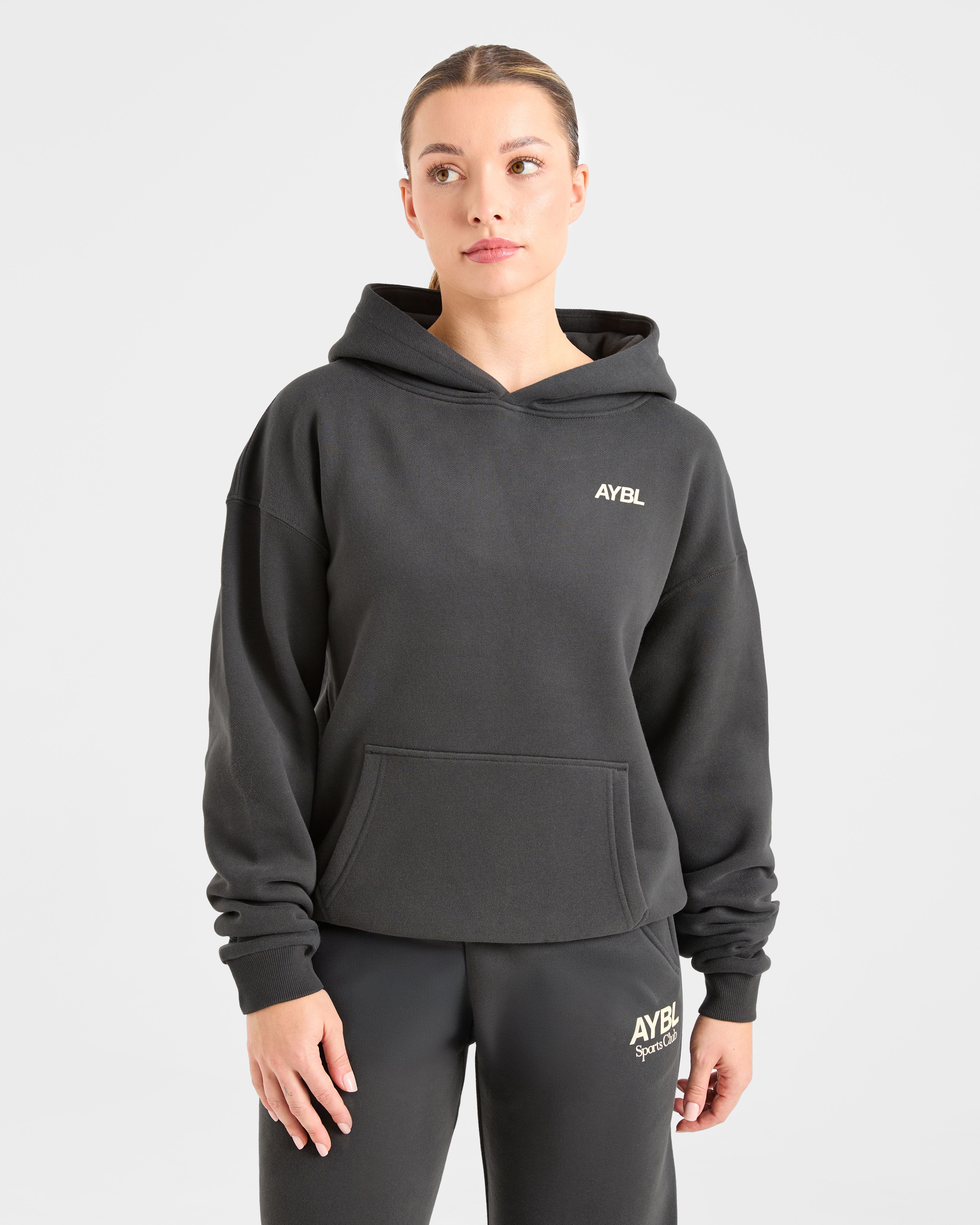AYBL Sports Club Oversized Hoodie - Charcoal/Jaune