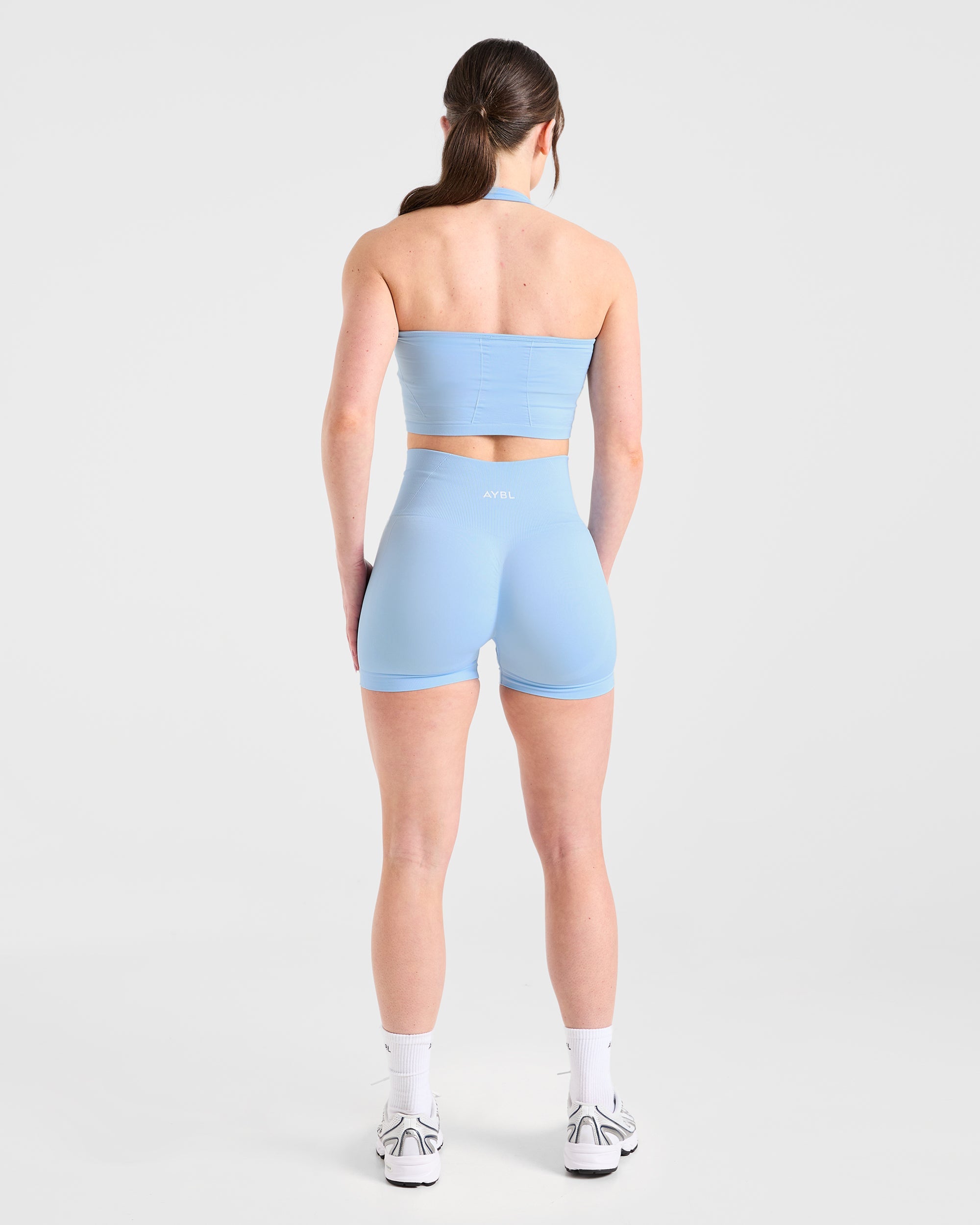 Empower Seamless Halterneck Crop Top - Sky Bleu