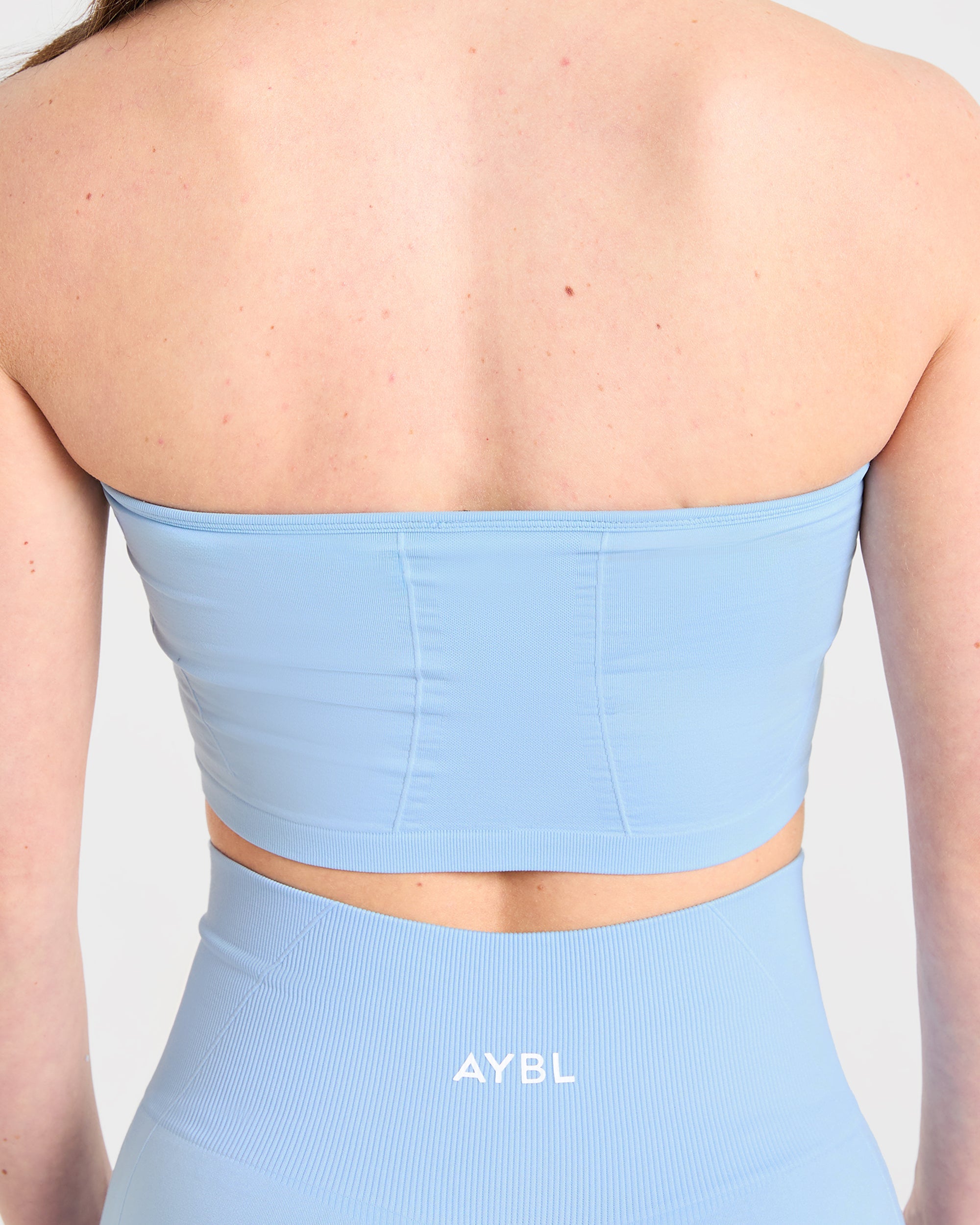 Empower Seamless Halterneck Crop Top - Sky Bleu