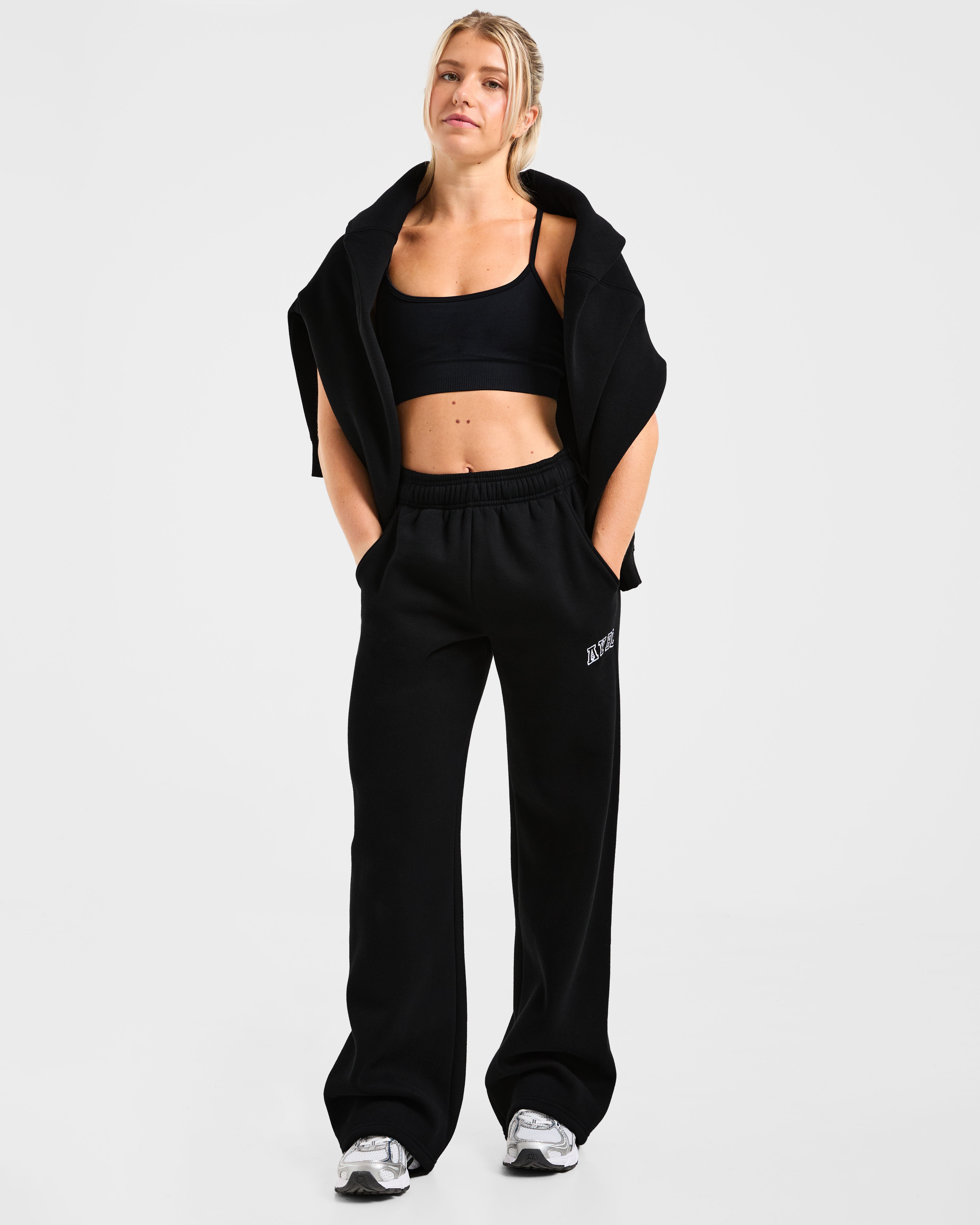 Varsity 2.0 Oversized Straight Leg Joggers - Noir