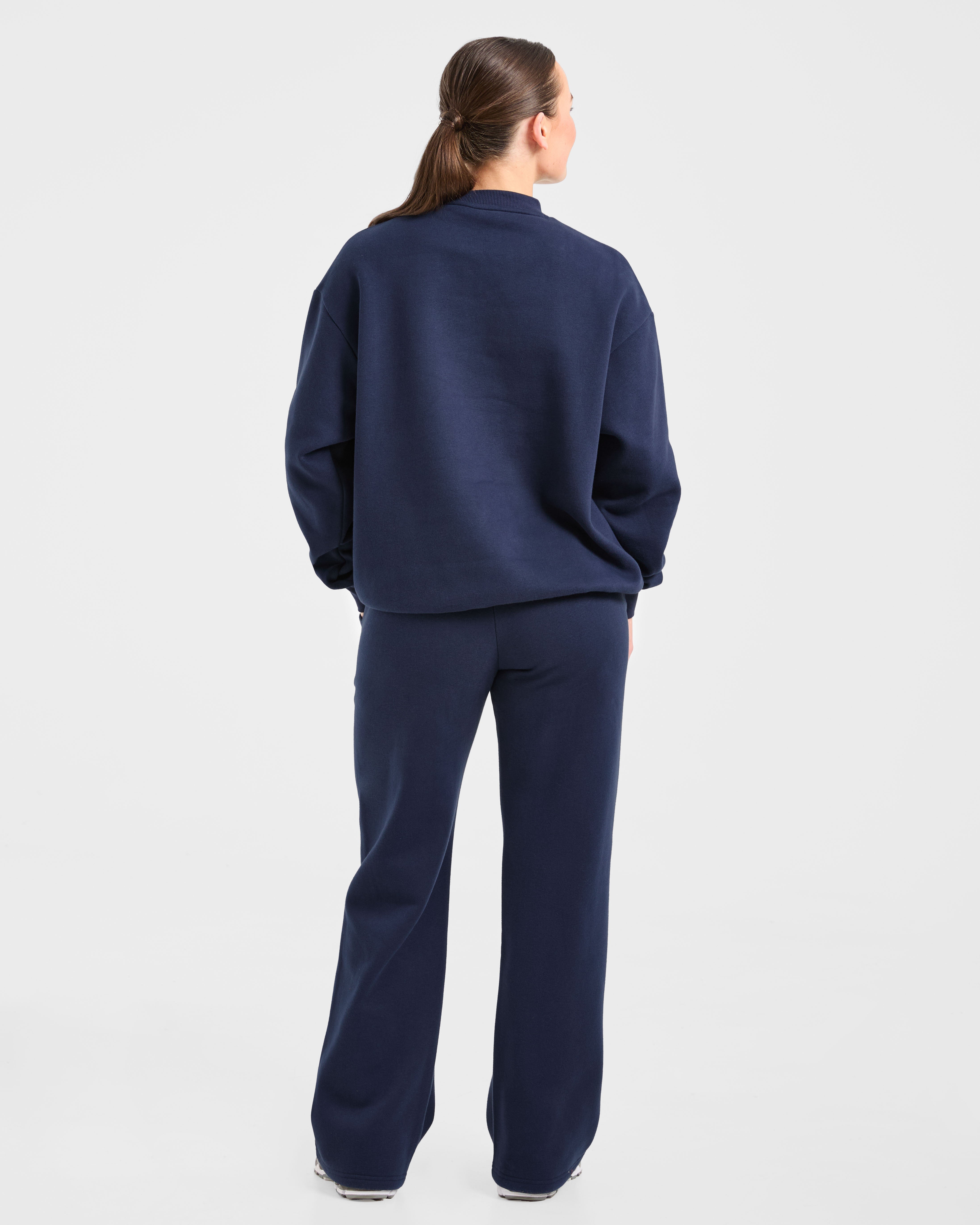 Varsity 2.0 Oversized Straight Leg Joggers - Navy