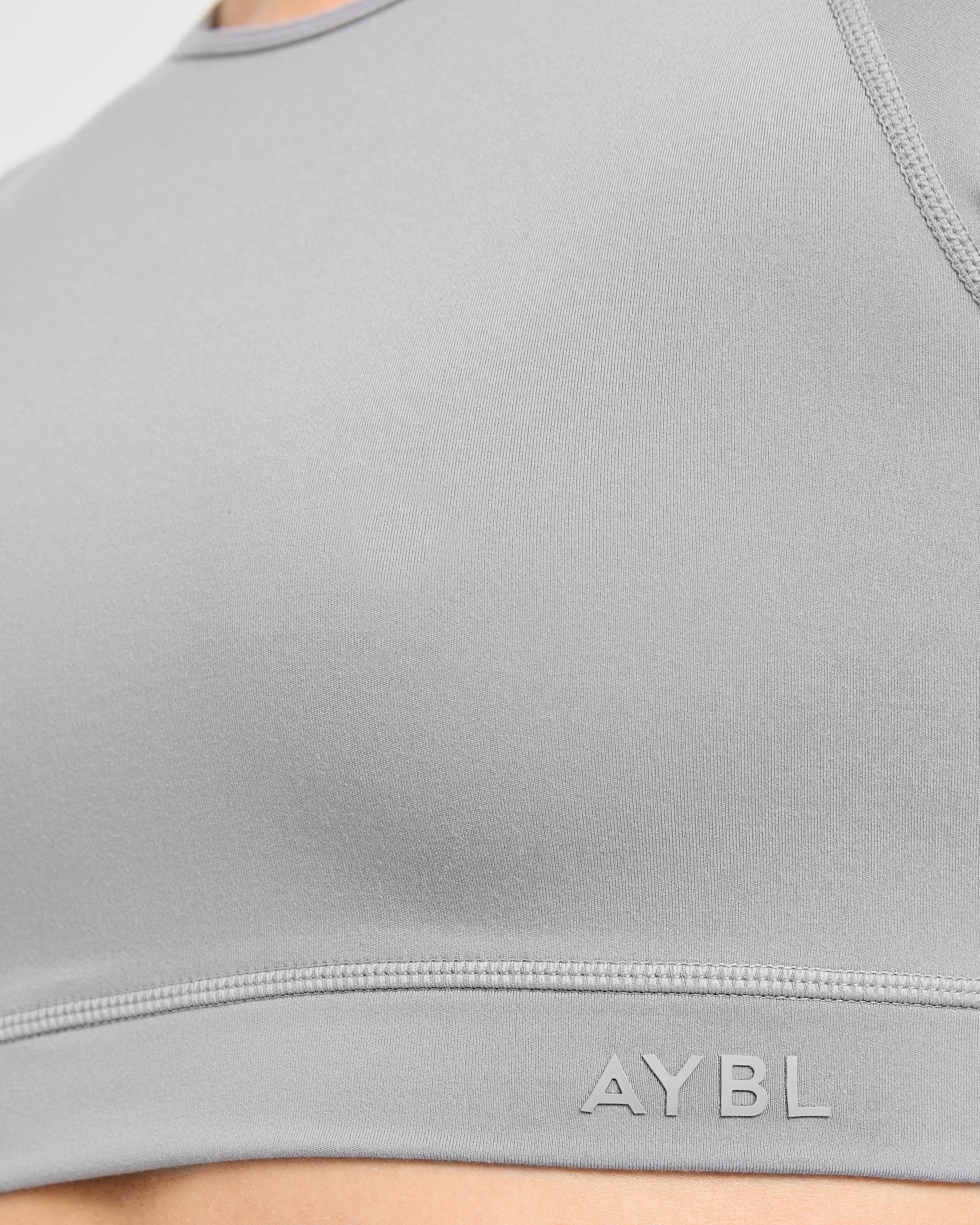 Staple Long Sleeve Crop Top - Gris