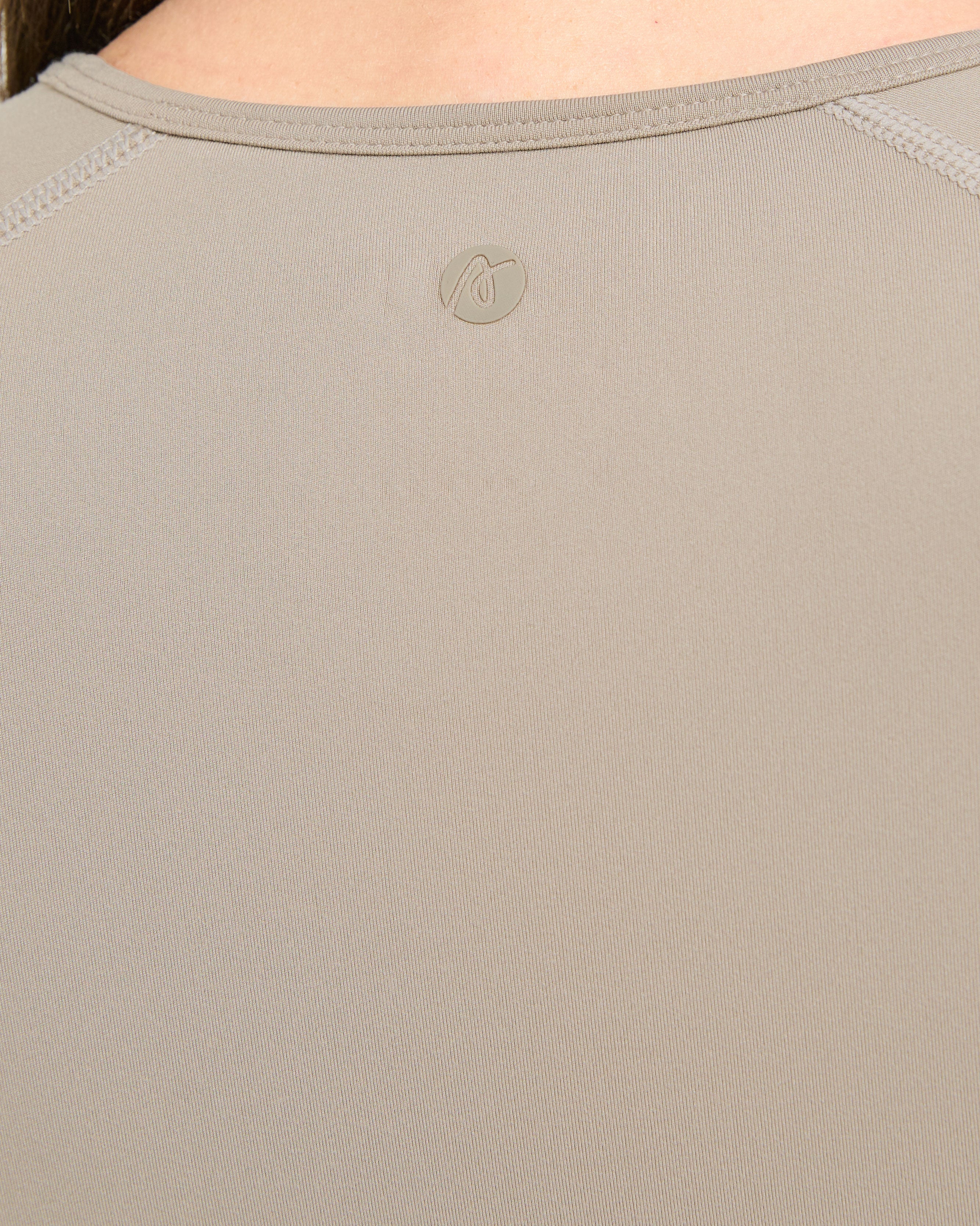 Staple Long Sleeve Crop Top - Muted Taupe