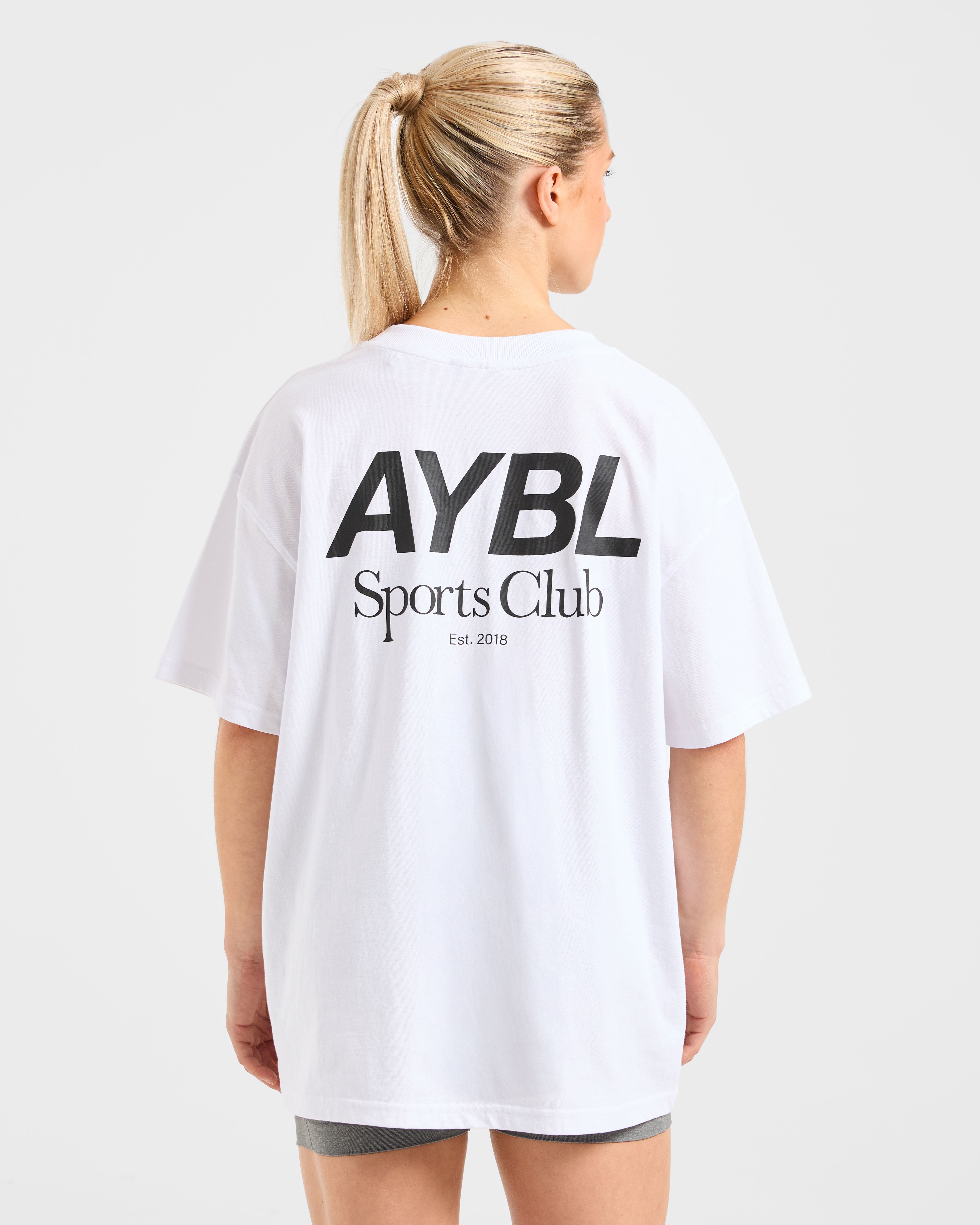 AYBL Sports Club Oversized T Shirt - Blanc