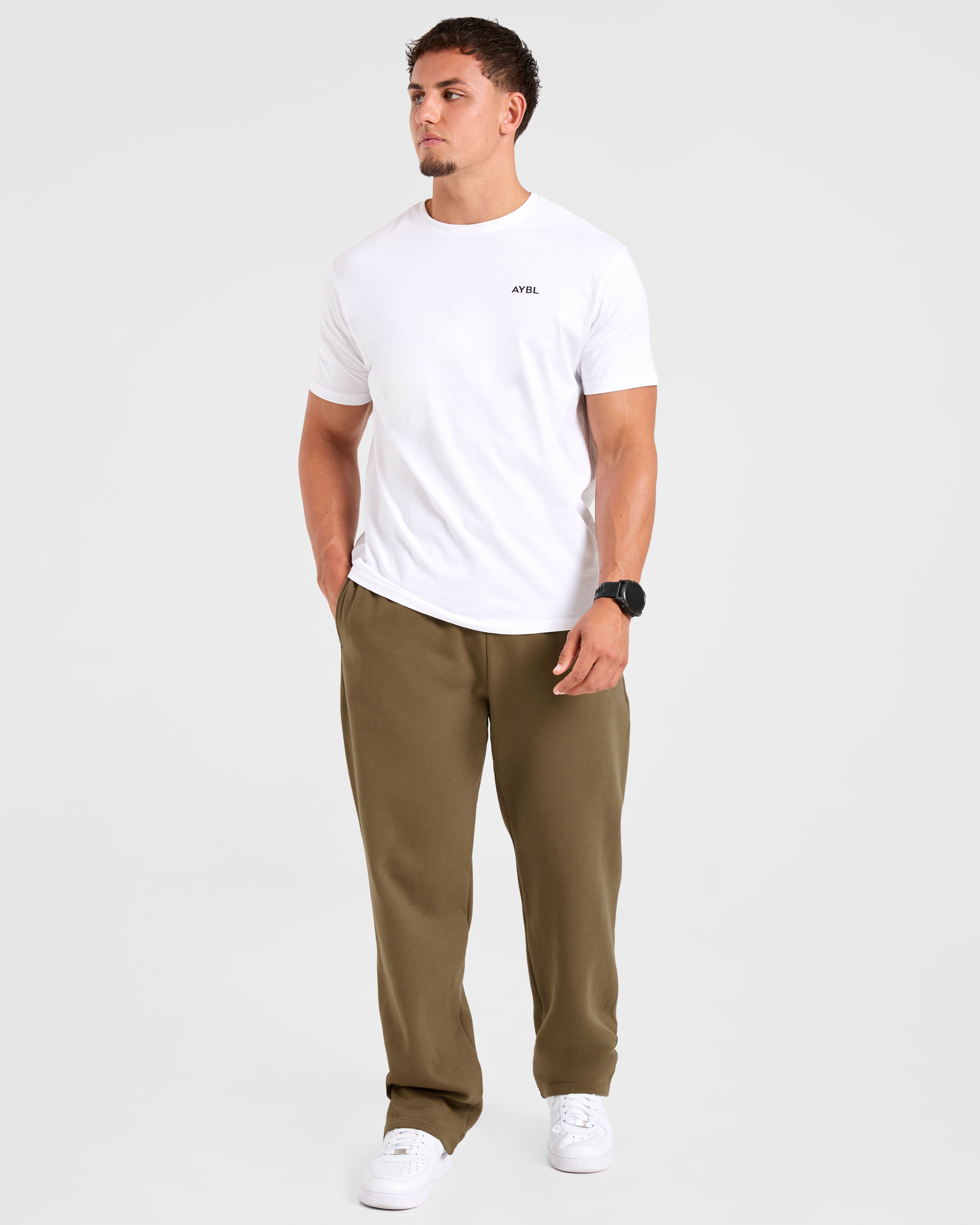 Essential Oversized Straight Leg Joggers- Olive Vert