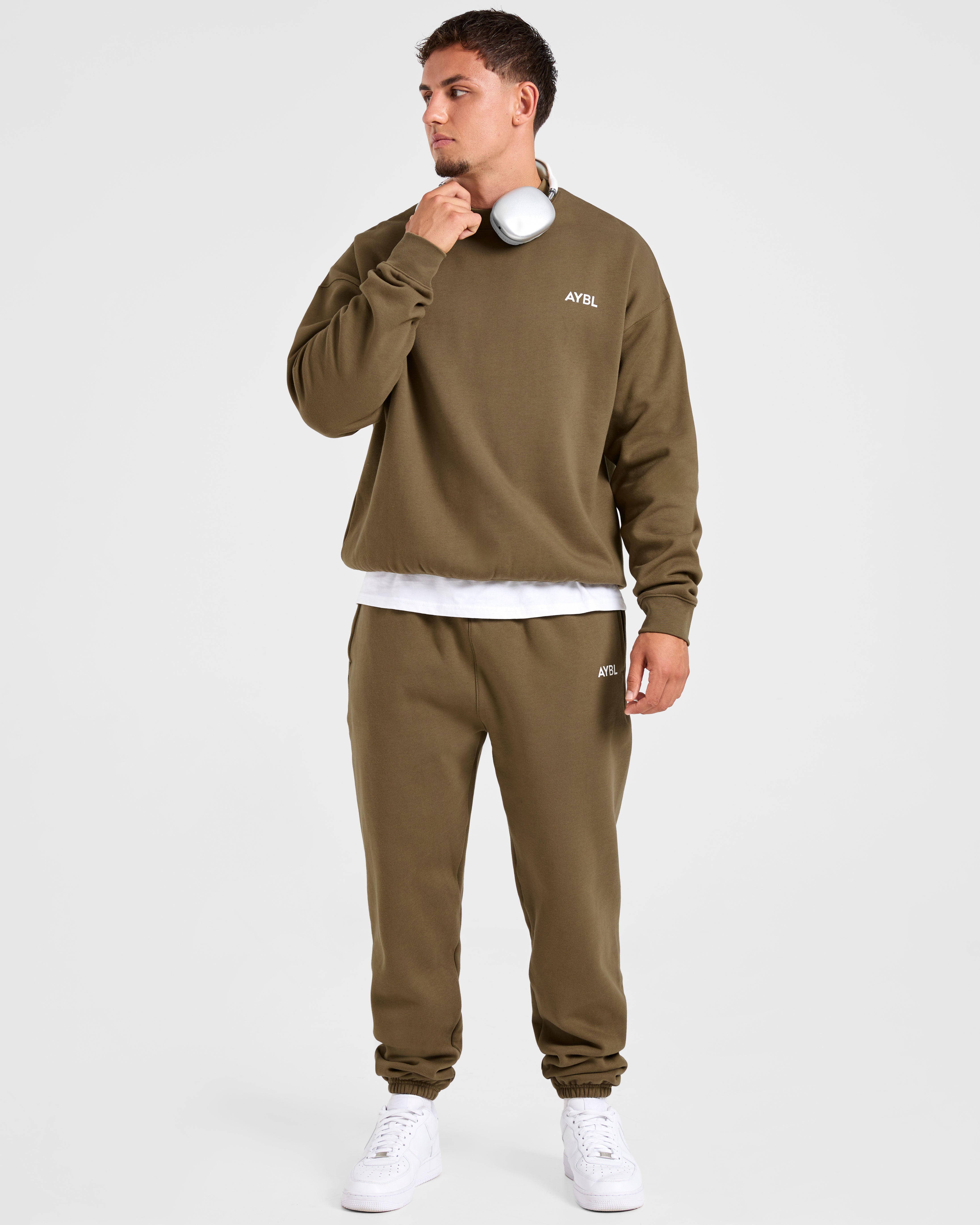 Essential Oversized Joggers- Olive Vert