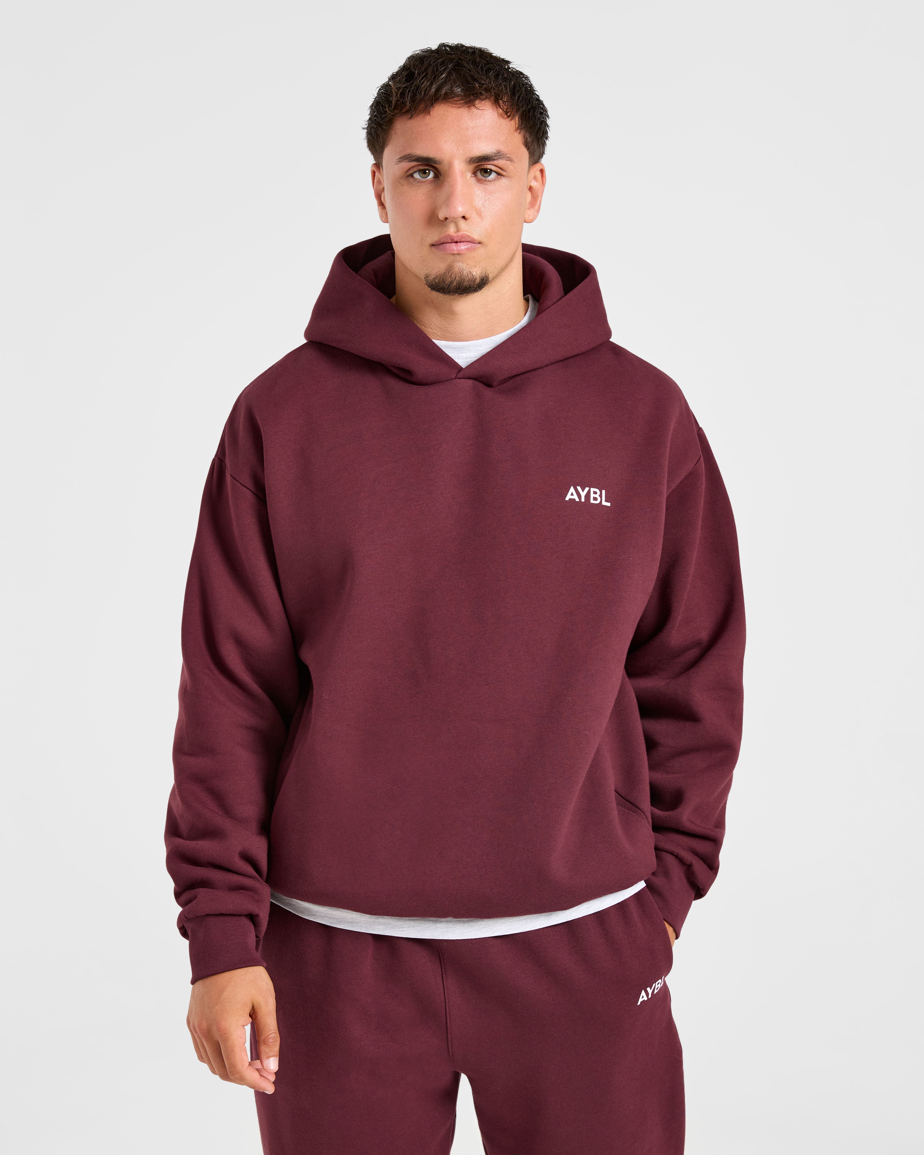 Essential Oversized Hoodie - Burgundy Rouge
