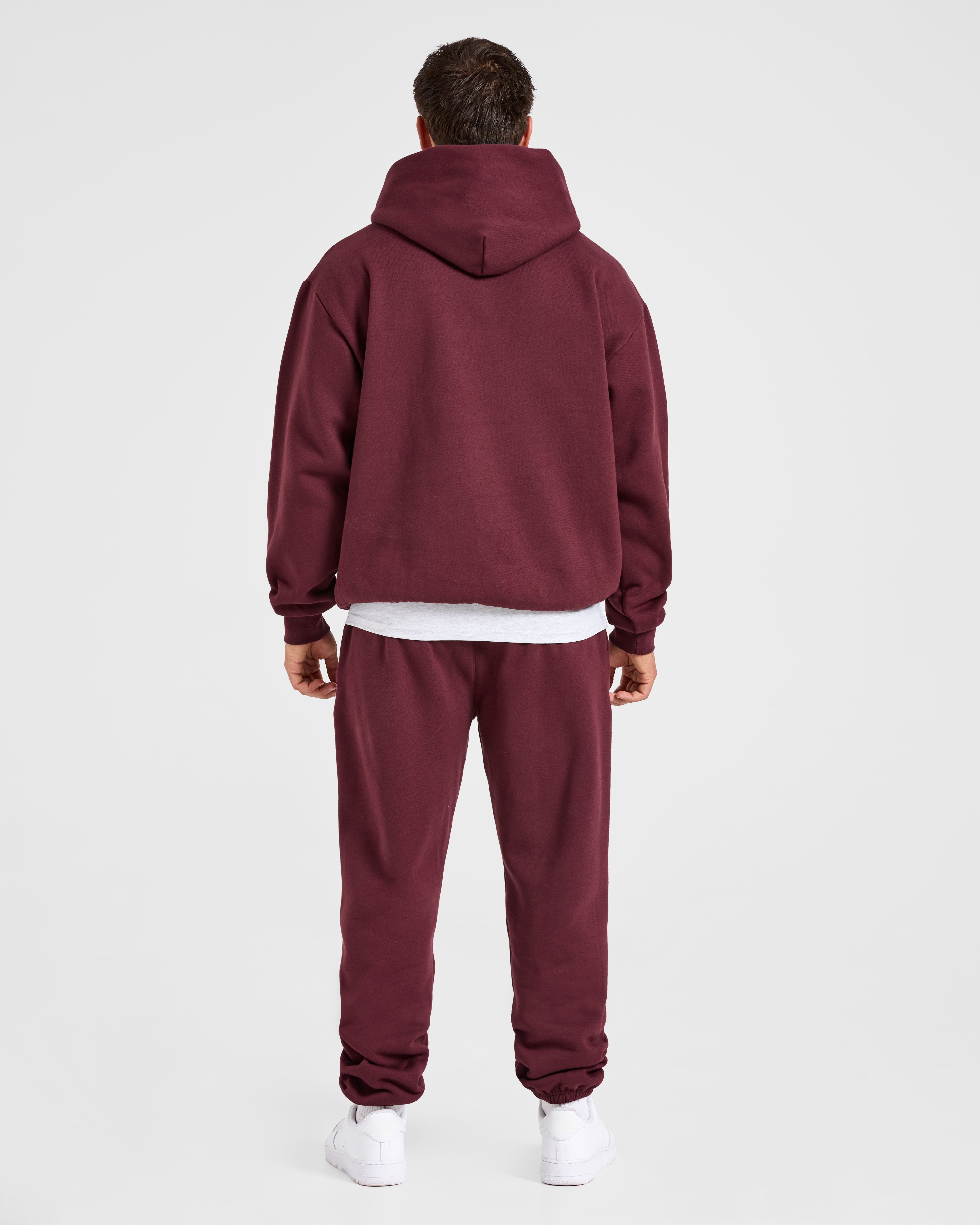 Essential Oversized Hoodie - Burgundy Rouge