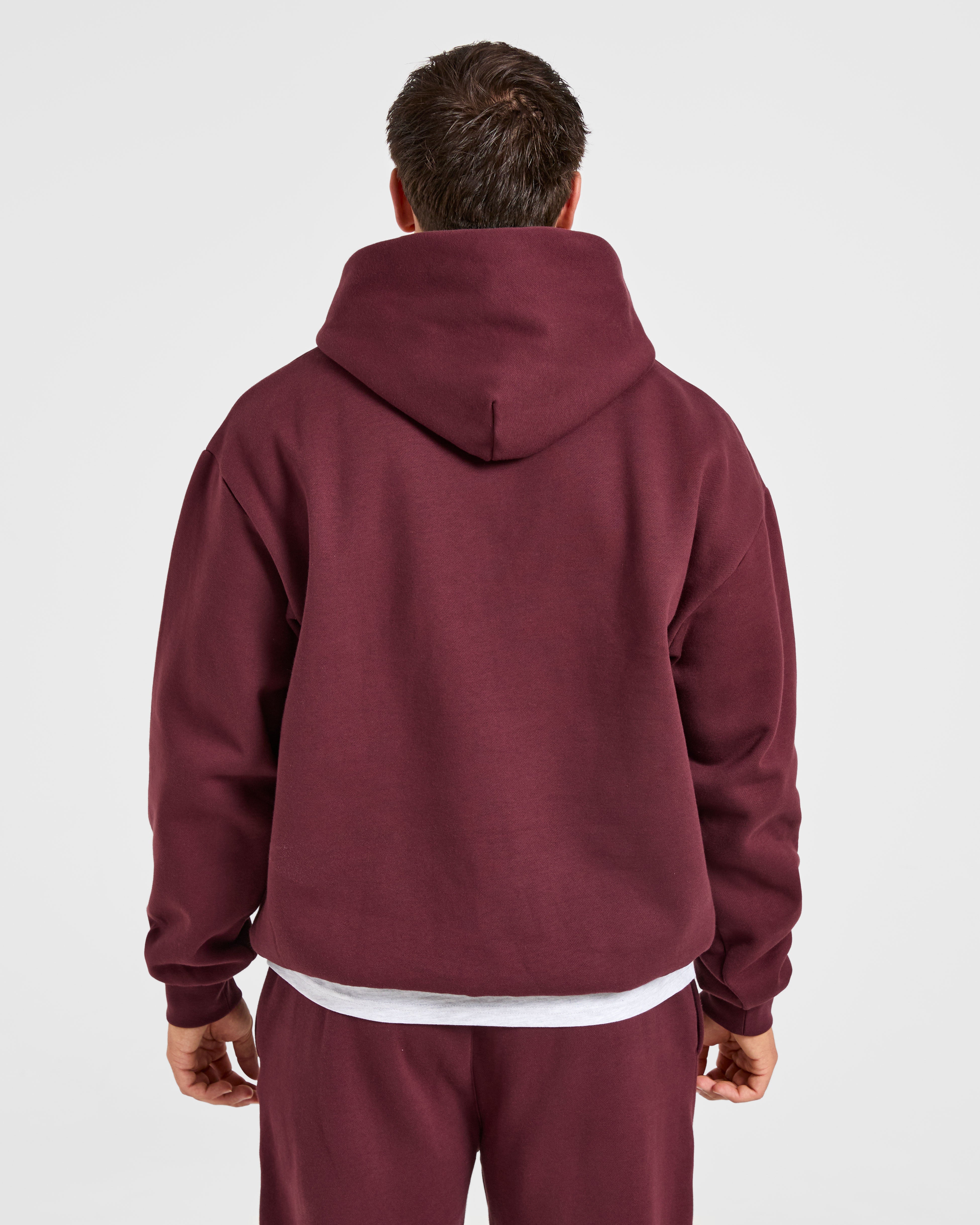 Essential Oversized Hoodie - Burgundy Rouge