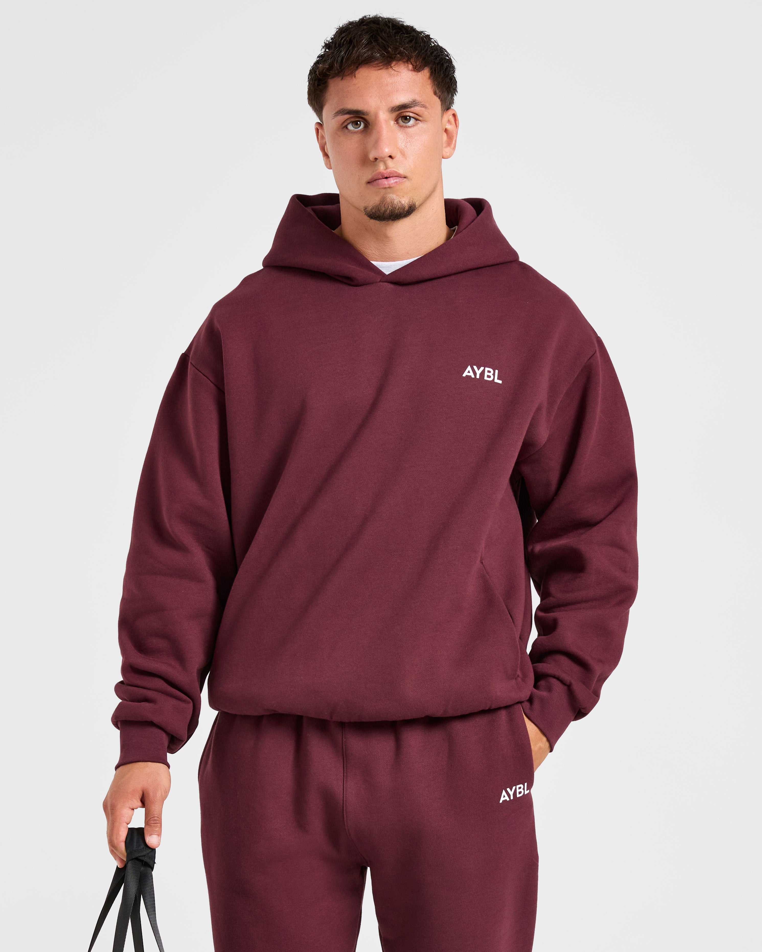 Essential Oversized Hoodie - Burgundy Rouge