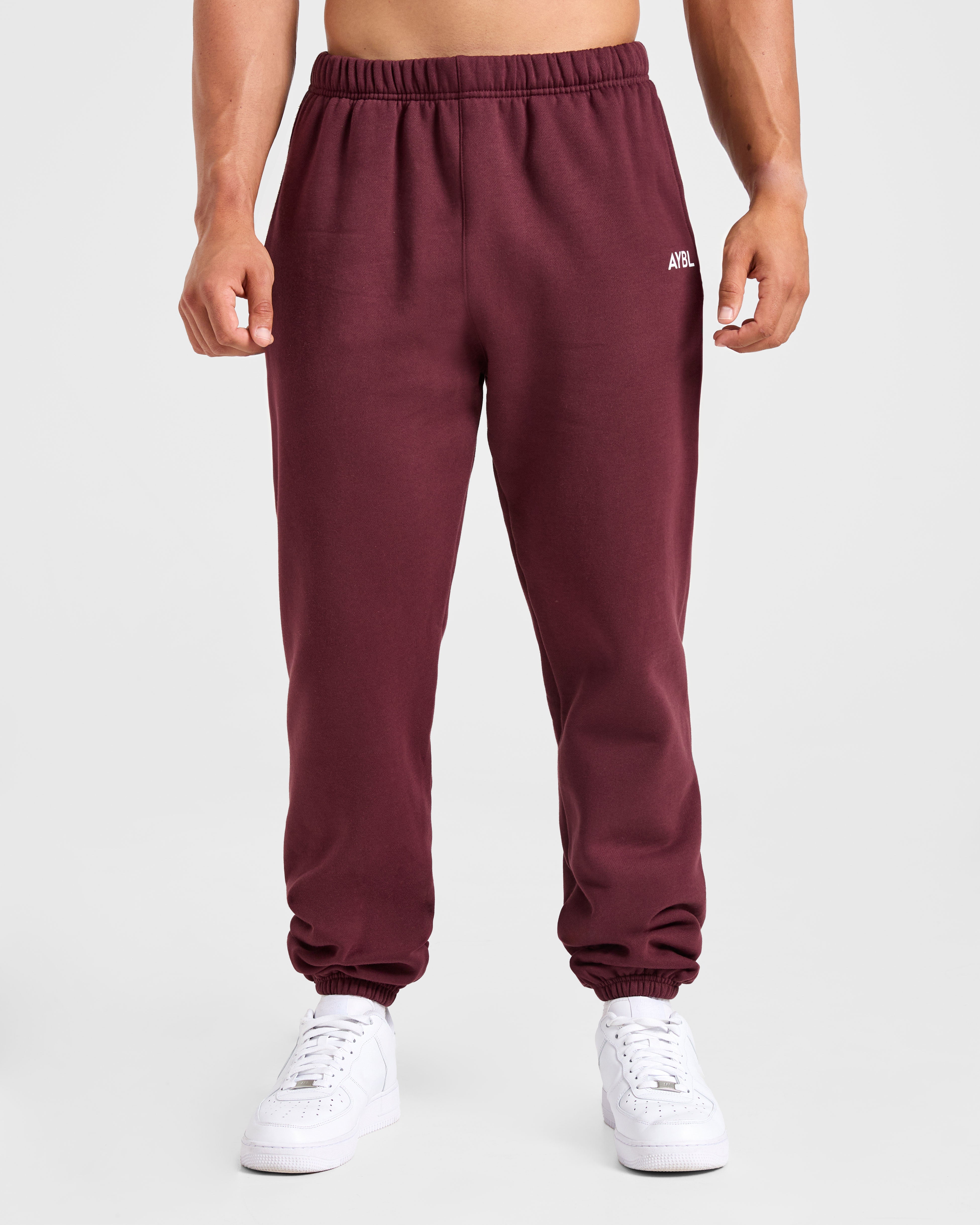 Essential Oversized Joggers - Burgundy Rouge