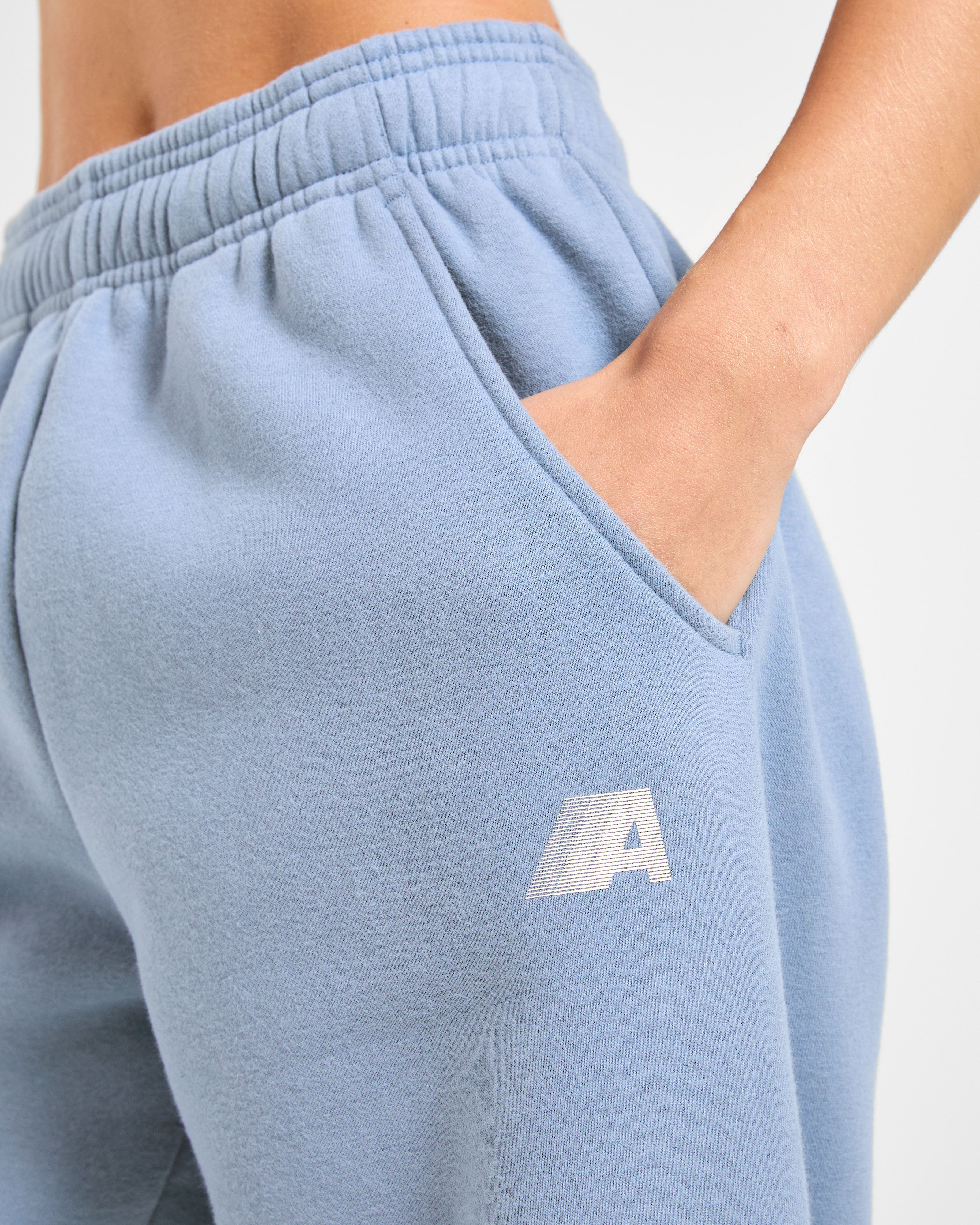 Retro Athletics Oversized Joggers - Vintage Bleu