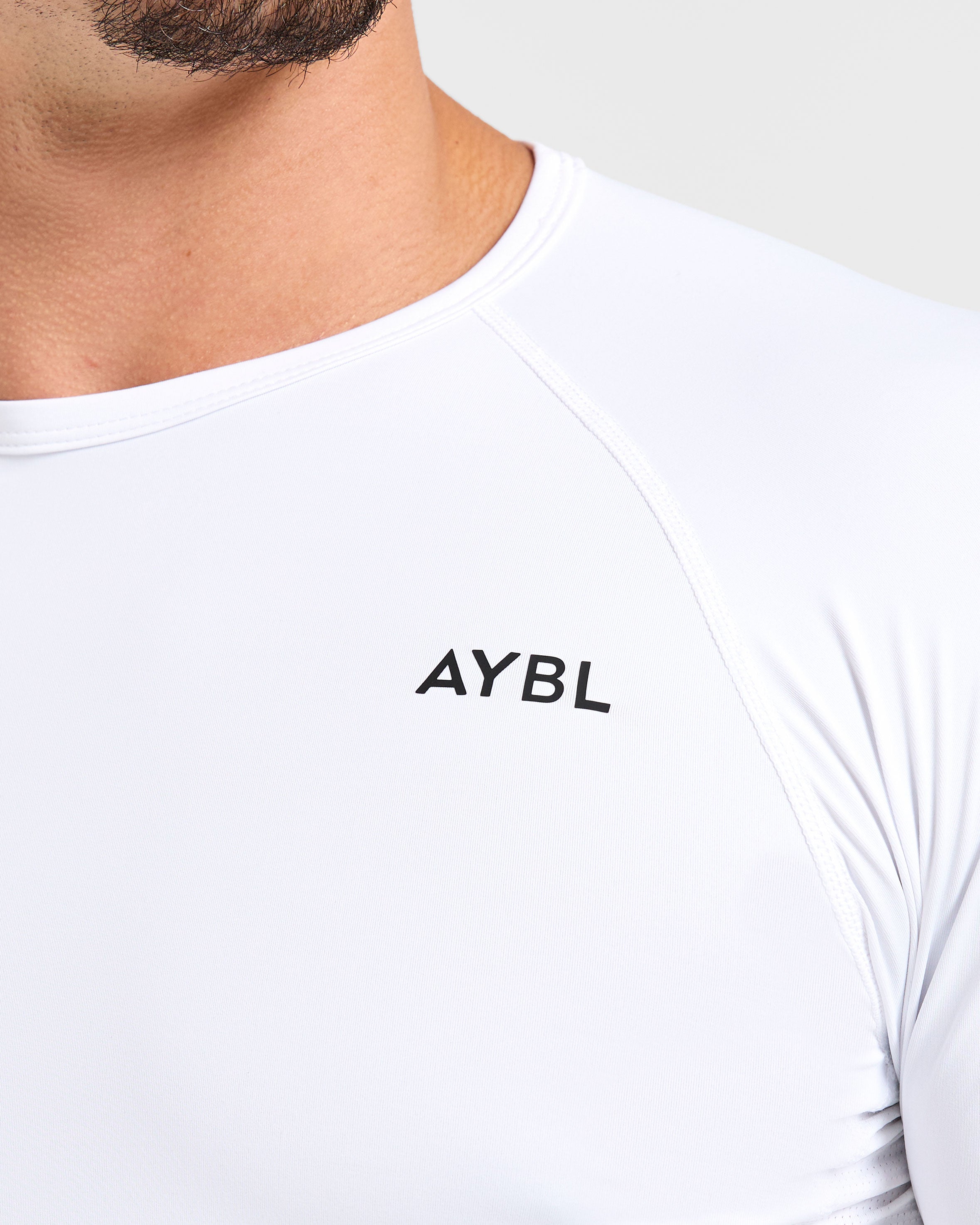 Compression Long Sleeve T Shirt - Blanc