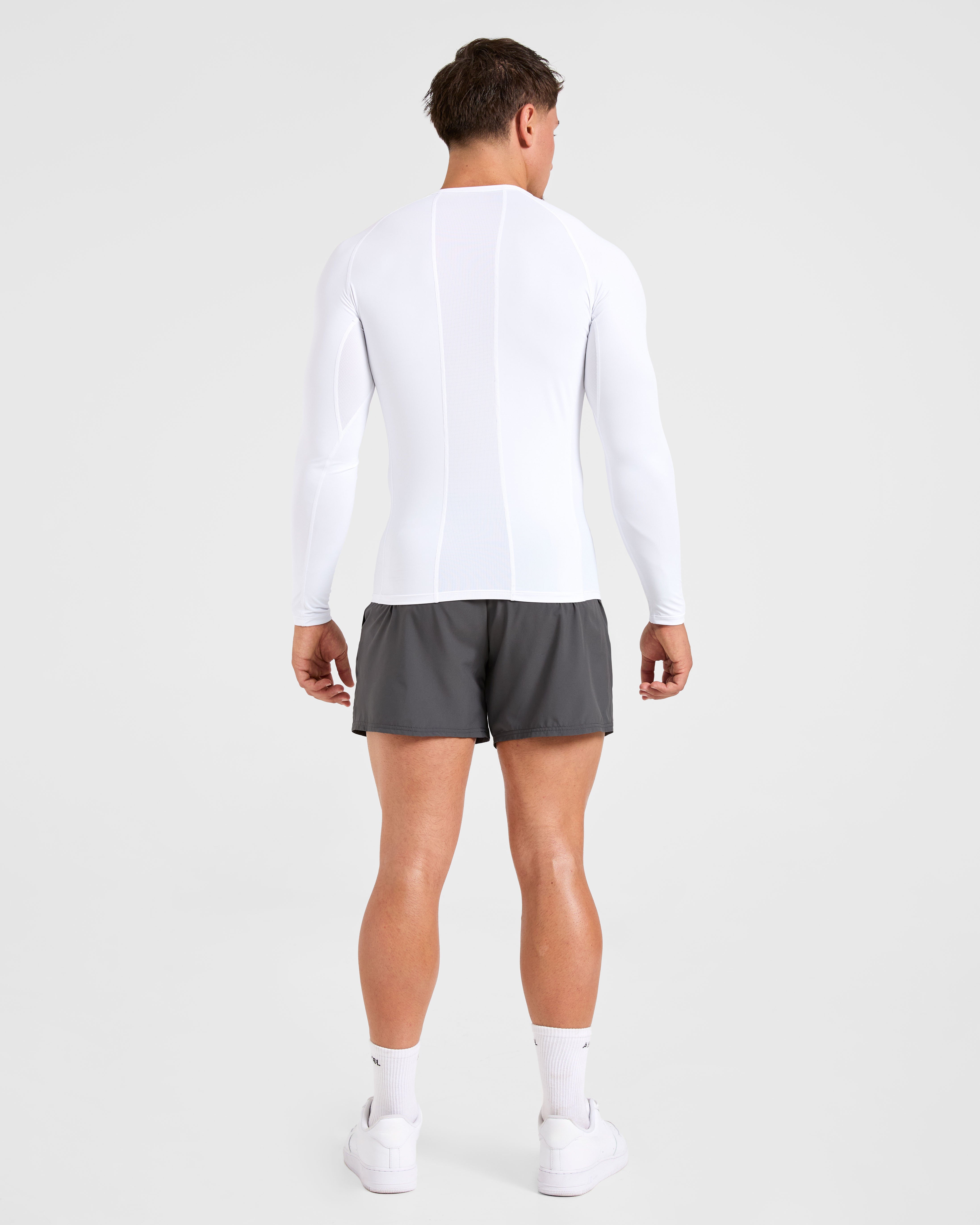 Compression Long Sleeve T Shirt - Blanc
