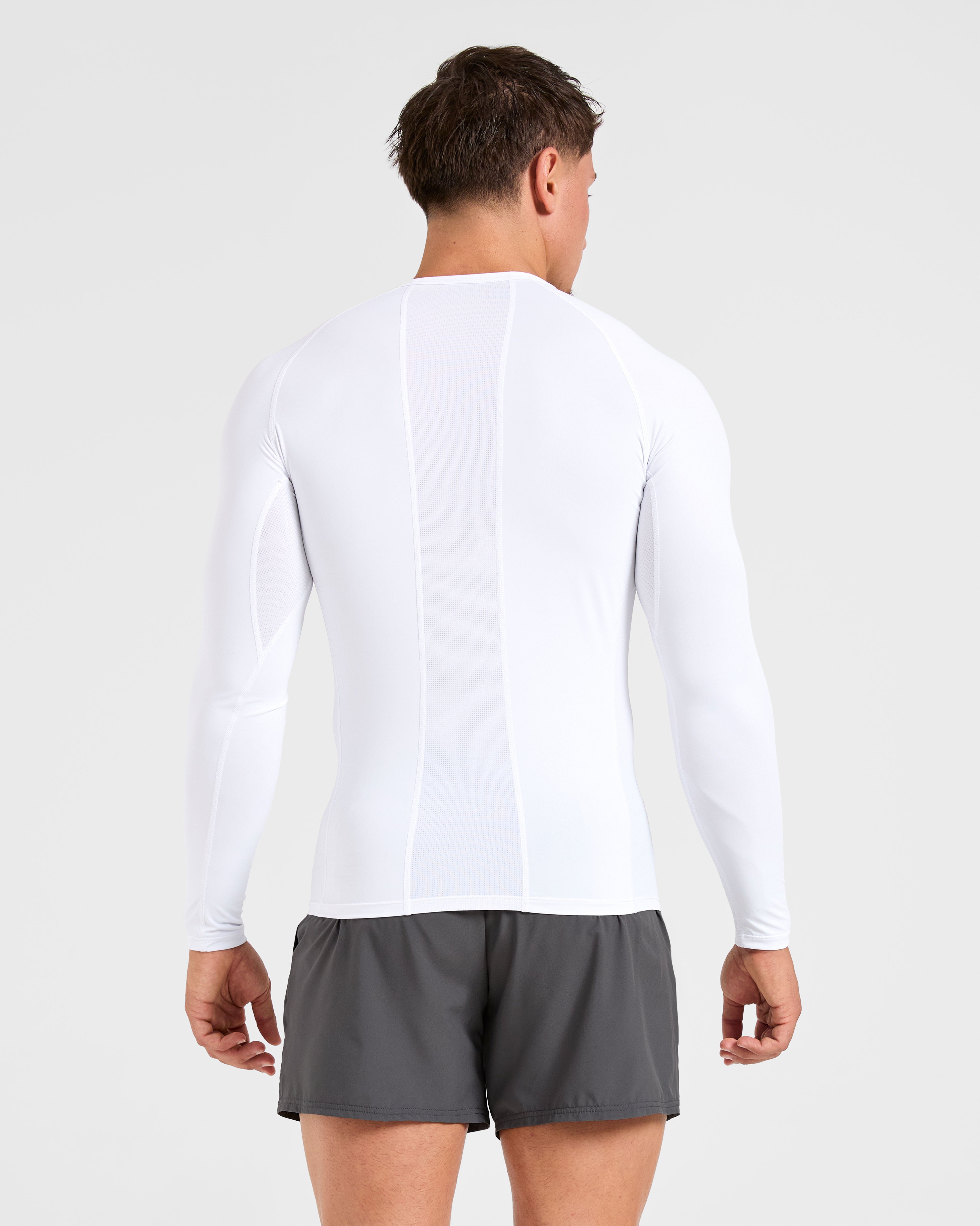 Compression Long Sleeve T Shirt - Blanc