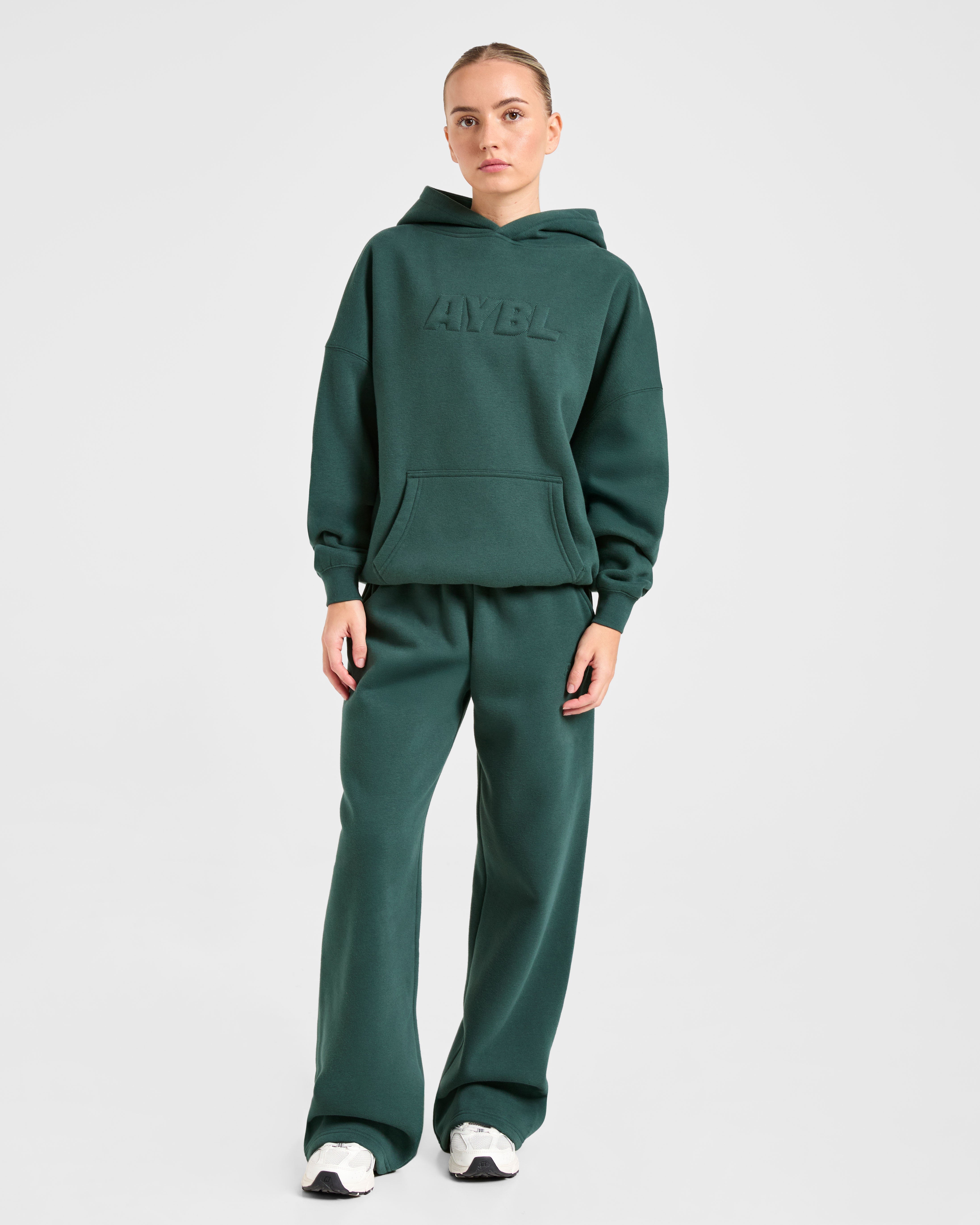 Classic Plush Oversized Hoodie - Pine Vert