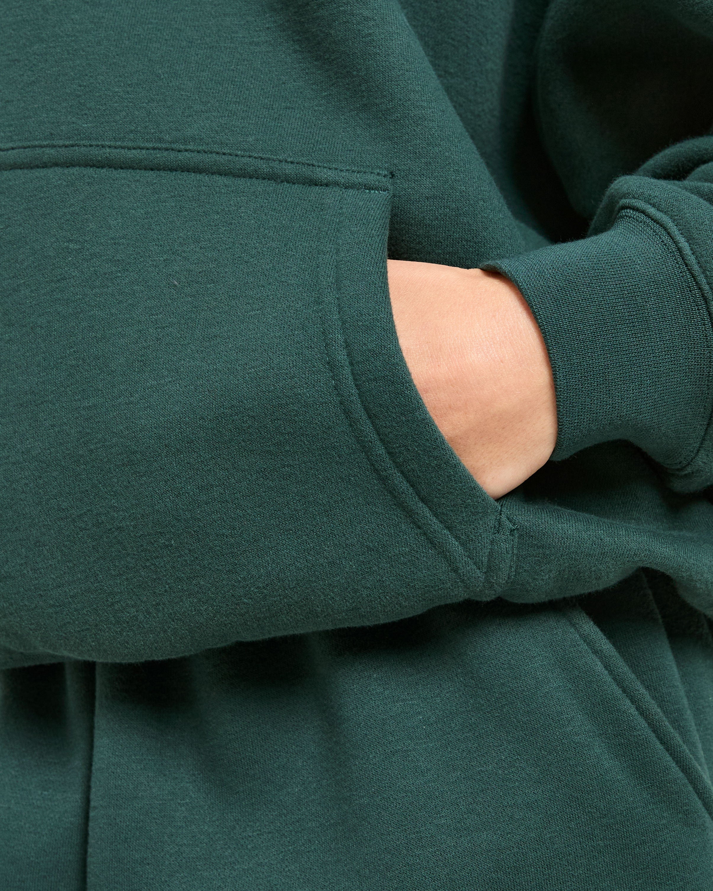 Classic Plush Oversized Hoodie - Pine Vert