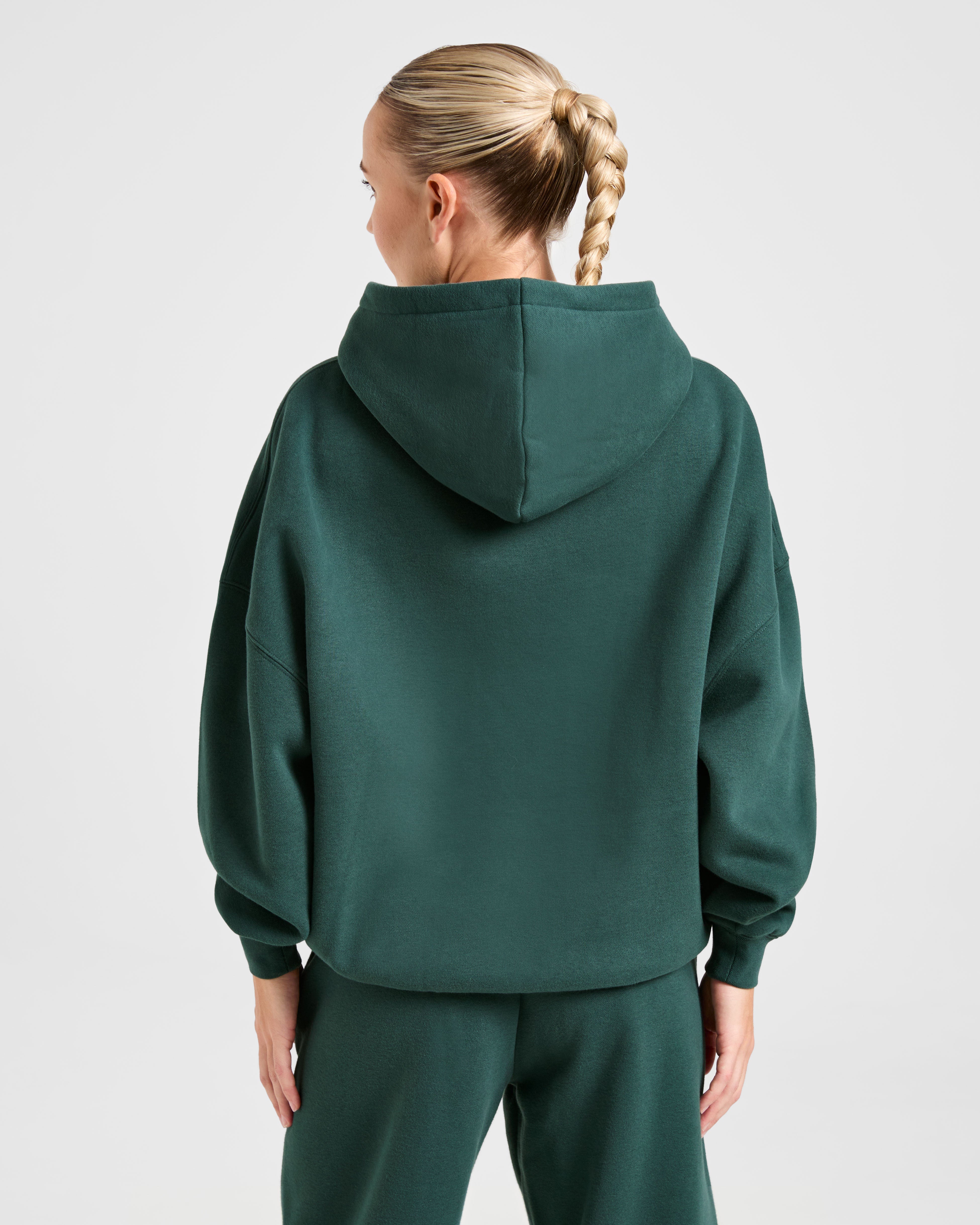 Classic Plush Oversized Hoodie - Pine Vert
