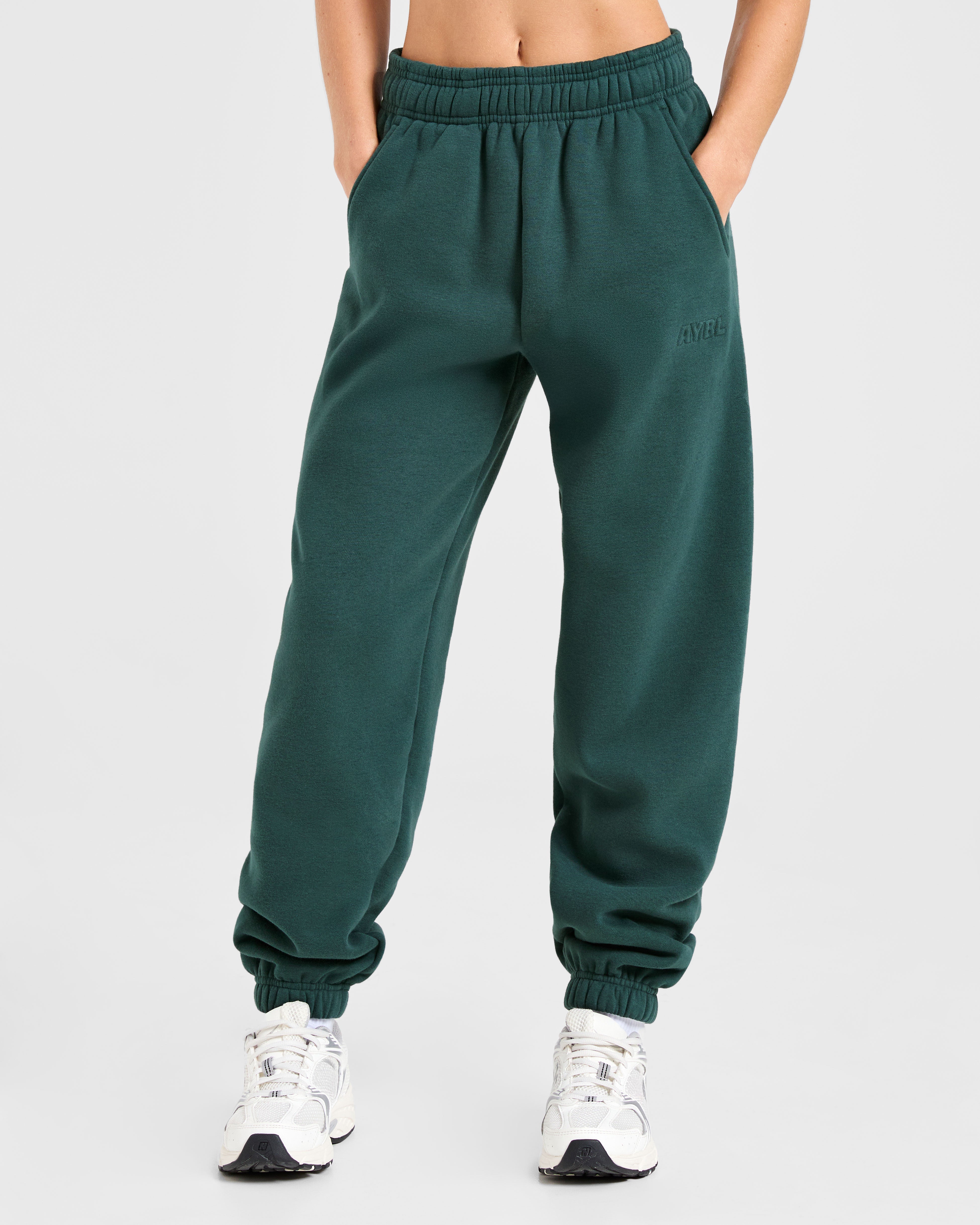Classic Plush Oversized Joggers - Pine Vert