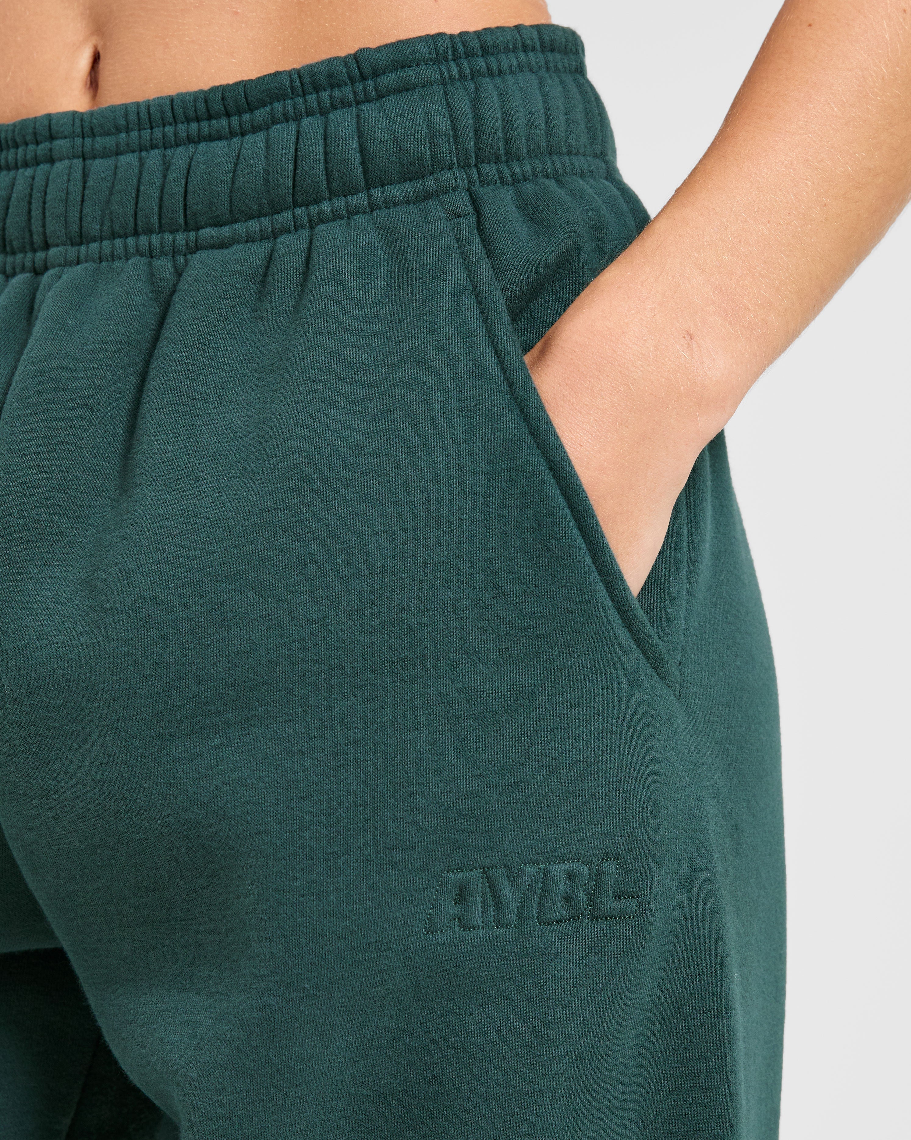 Classic Plush Oversized Joggers - Pine Vert